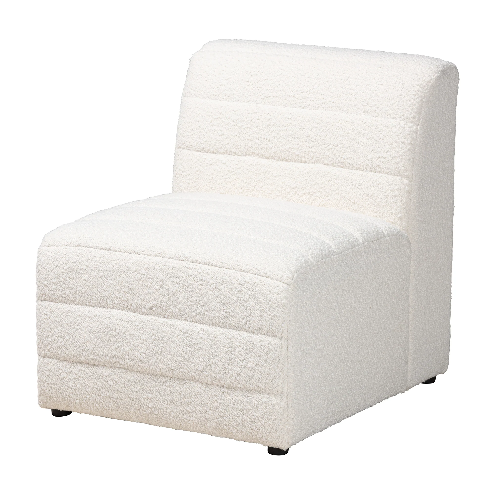 Baxton Studio Maya Modern White Boucle Fabric 5-Piece Modular Sectional Sofa - Image 4