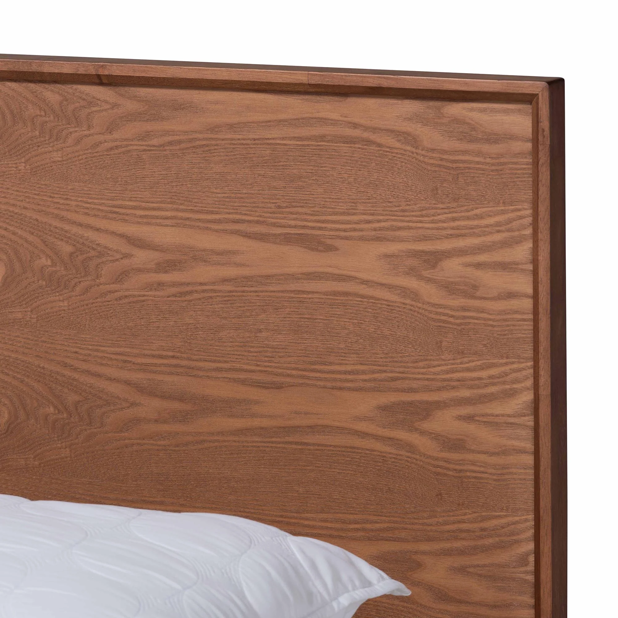 Baxton Studio Melora Mid-Century Modern Walnut Brown Finished Wood and Rattan King Size 4-Piece Bedroom Set - Image 3