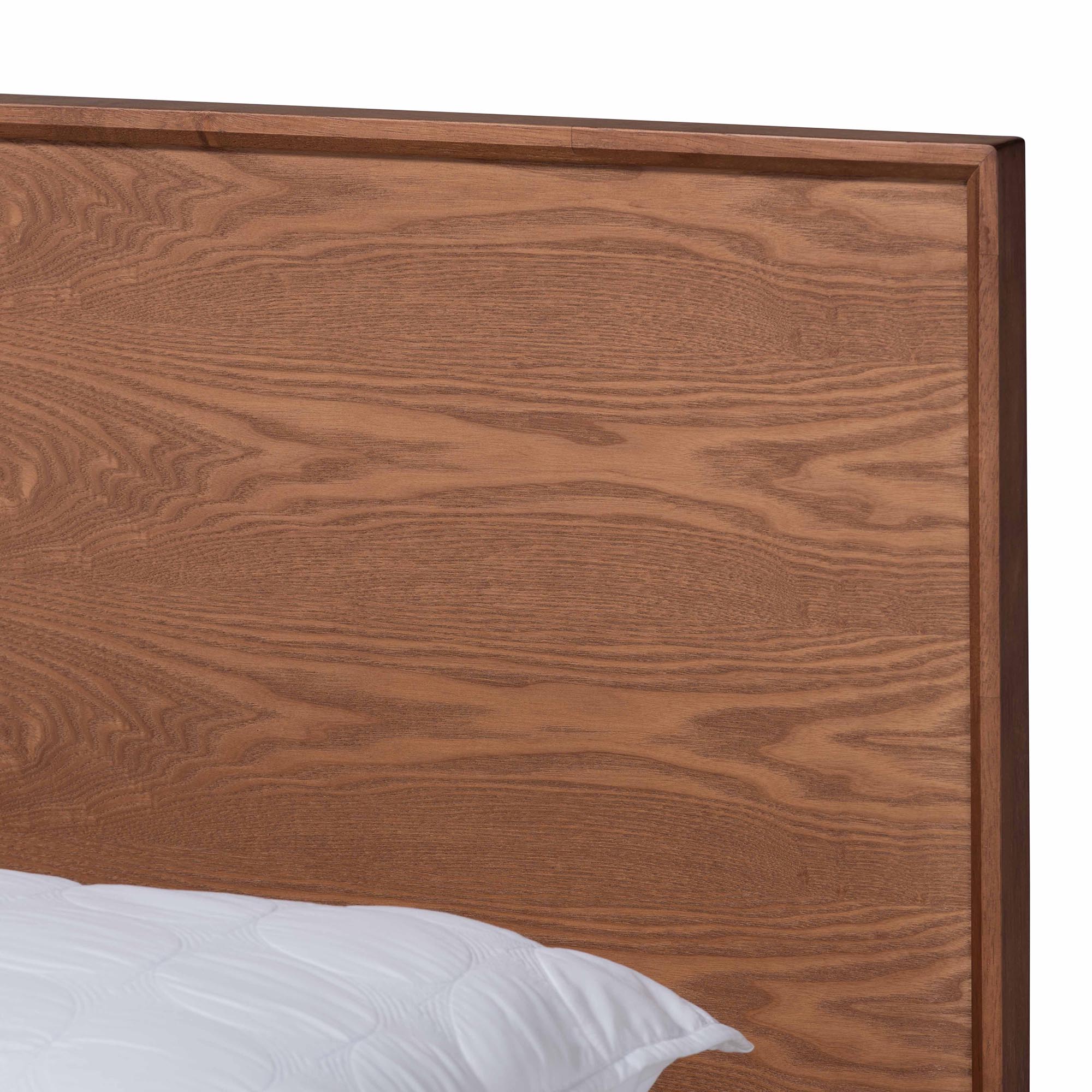 Baxton Studio Melora Mid-Century Modern Walnut Brown Finished Wood and Rattan Queen Size 3-Piece Bedroom Set - Image 11