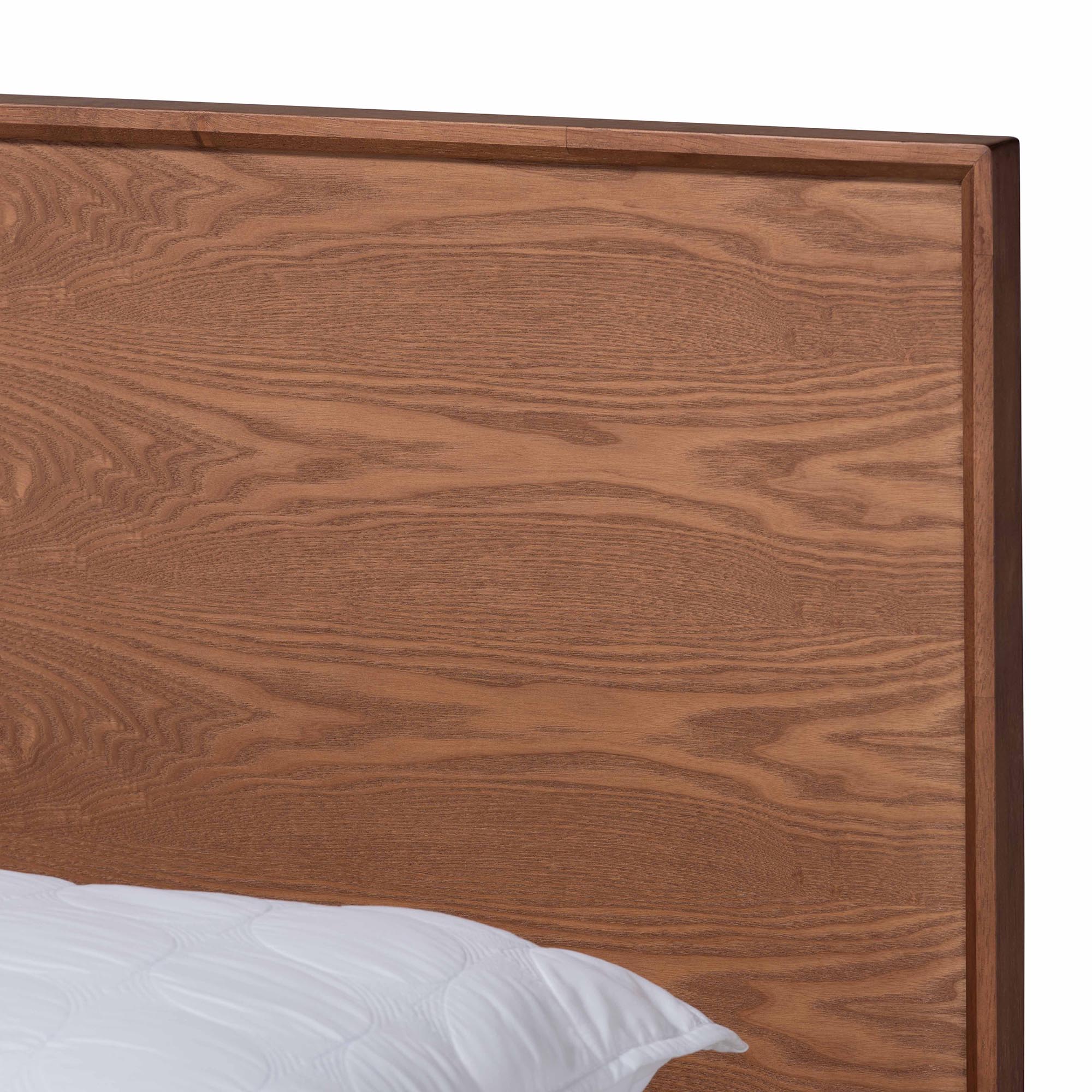 Baxton Studio Melora Mid-Century Modern Walnut Brown Finished Wood and Rattan Queen Size 5-Piece Bedroom Set - Image 3