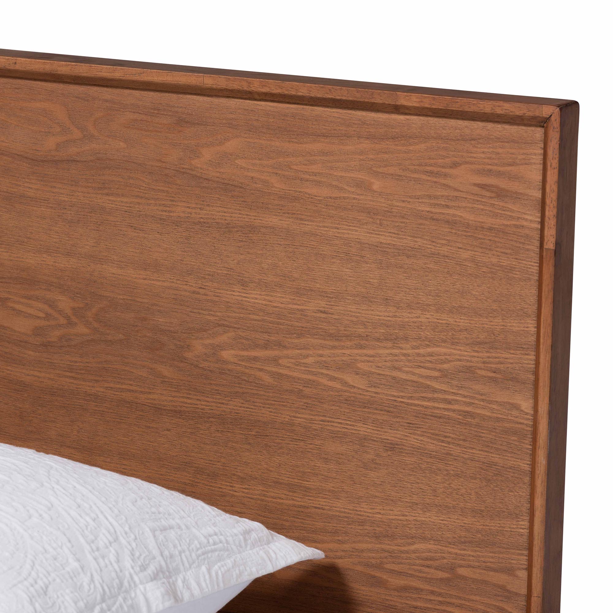 Baxton Studio Melora Mid-Century Modern Walnut Brown Finished Wood and Rattan Twin Size 4-Piece Bedroom Set - Image 3