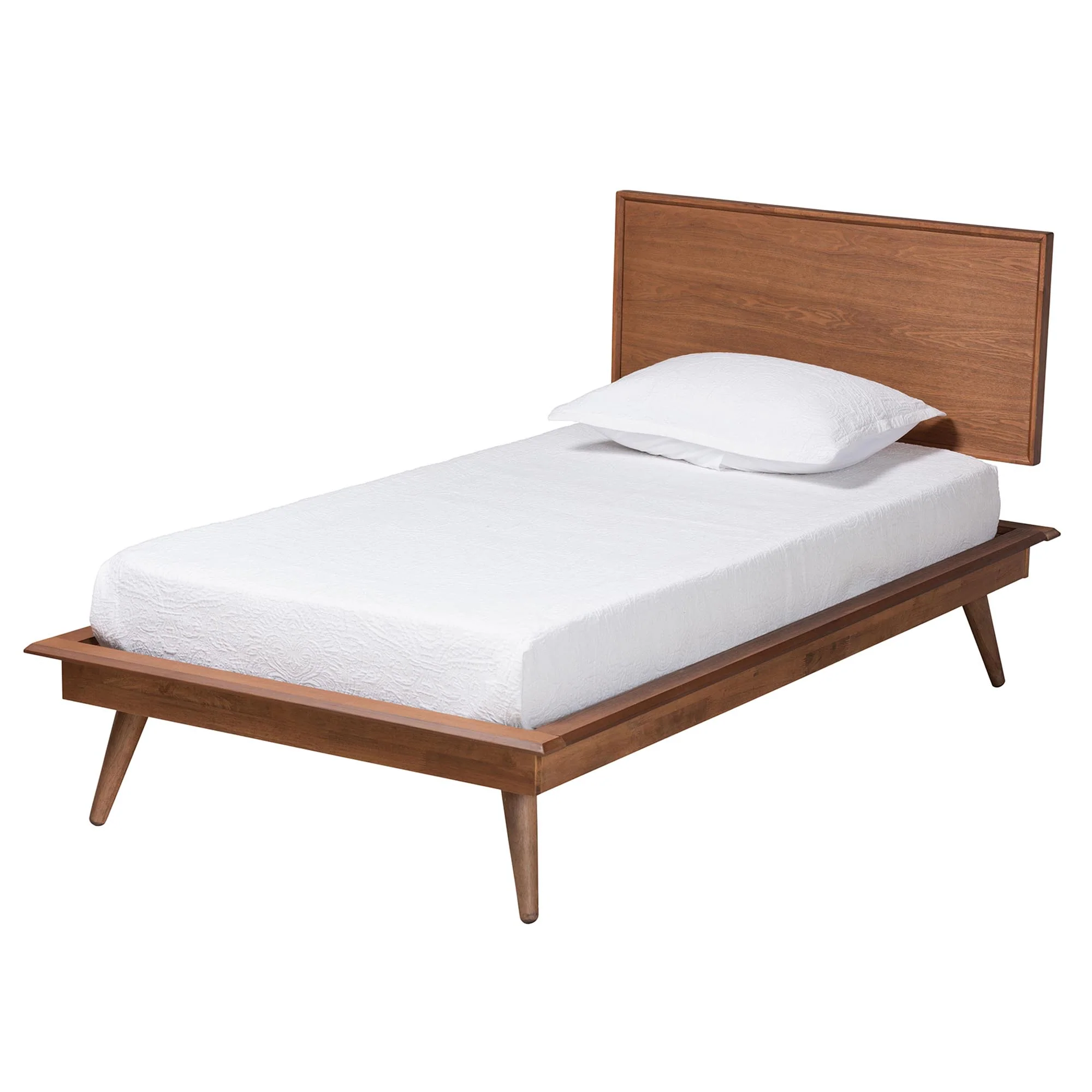 Baxton Studio Melora Mid-Century Modern Walnut Brown Finished Wood and Rattan Twin Size 5-Piece Bedroom Set - Image 8