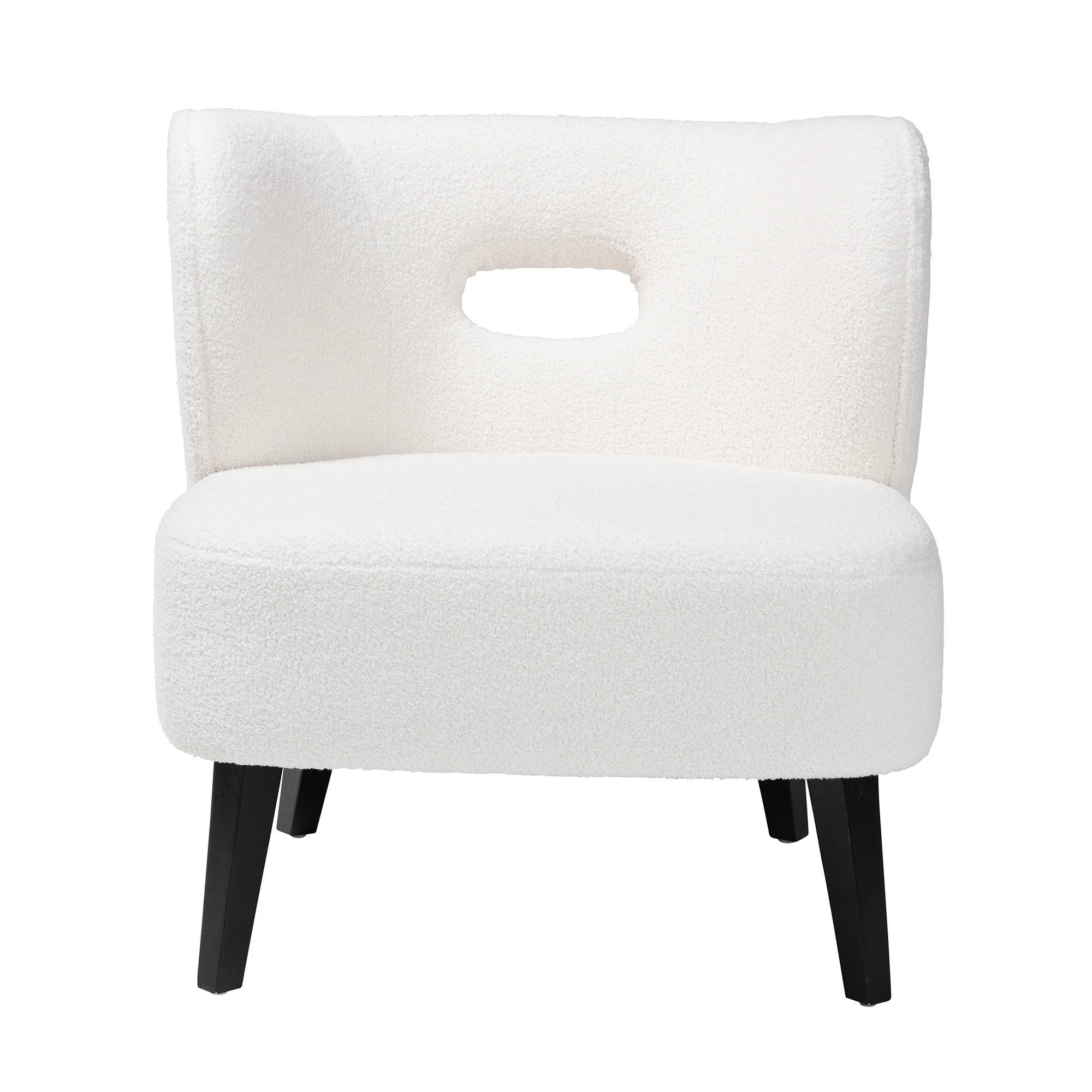Baxton Studio Naara Modern and Contemporary Ivory Boucle Upholstered and Black Finished Wood Accent Chair - Image 5