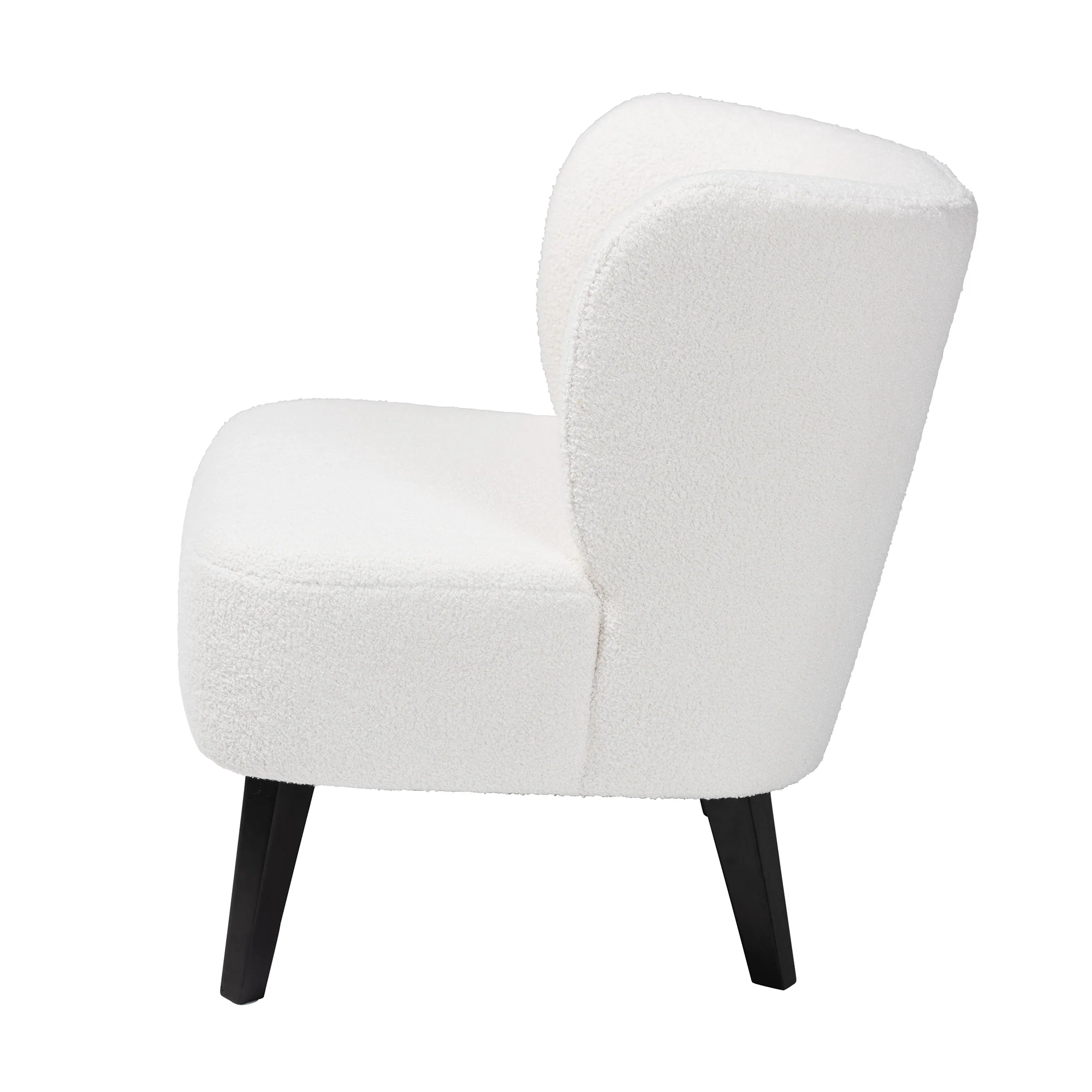 Baxton Studio Naara Modern and Contemporary Ivory Boucle Upholstered and Black Finished Wood Accent Chair - Image 6