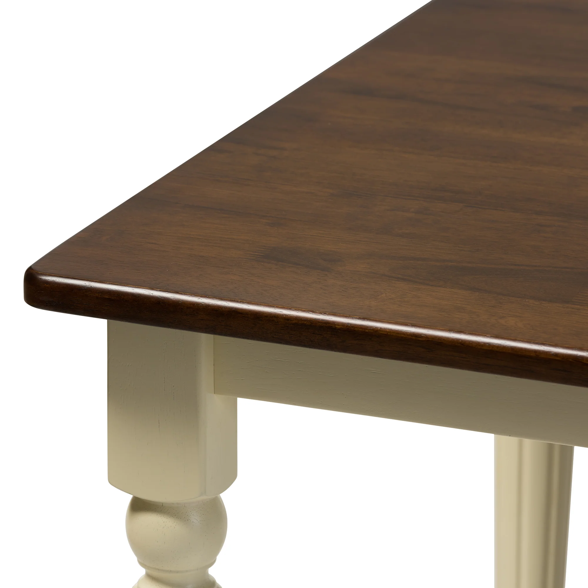 Baxton Studio Napoleon French Country Cottage Buttermilk and "Cherry" Brown Finishing Wood Dining Table - Image 4