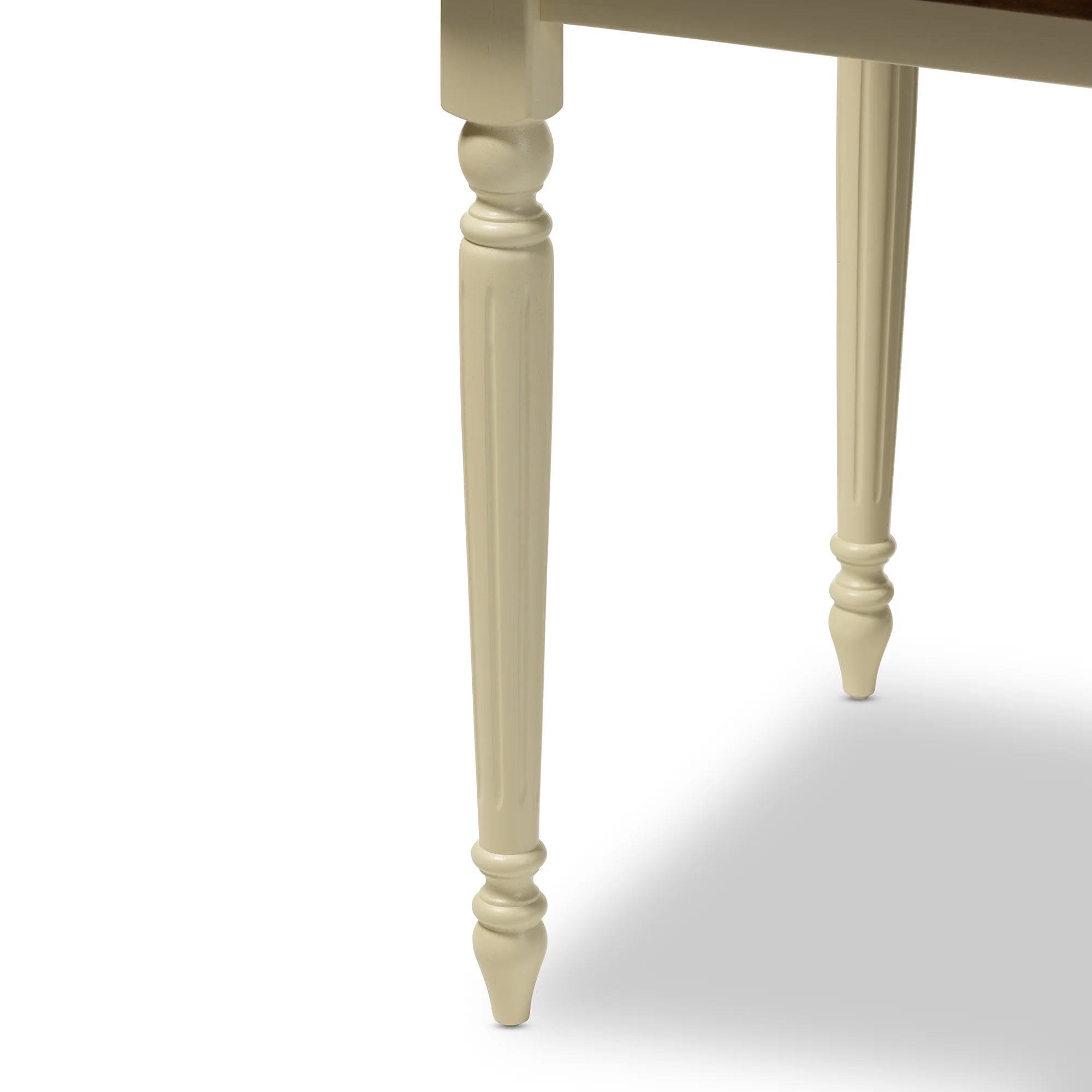 Baxton Studio Napoleon French Country Cottage Buttermilk and "Cherry" Brown Finishing Wood Dining Table - Image 5