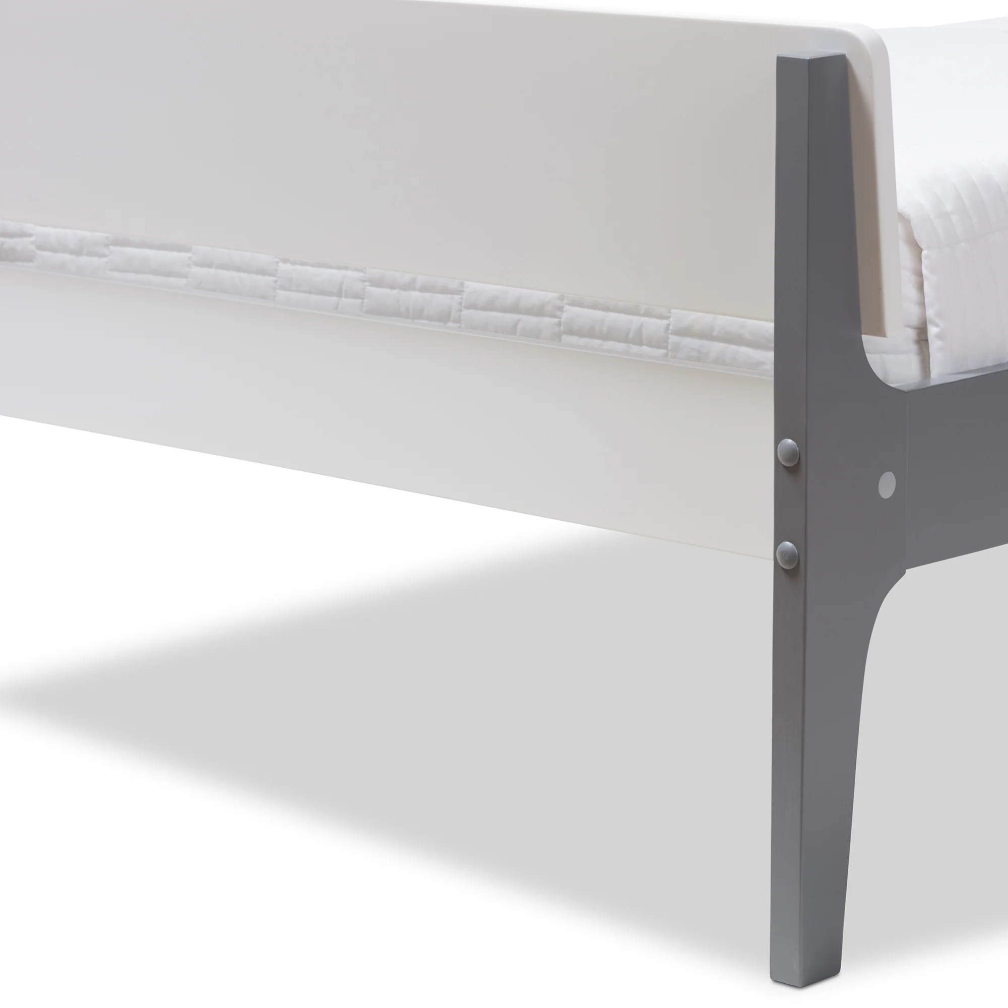 Baxton Studio Nereida Modern Classic Mission Style White and Dark Grey-Finished Wood Twin Platform Bed - Image 6