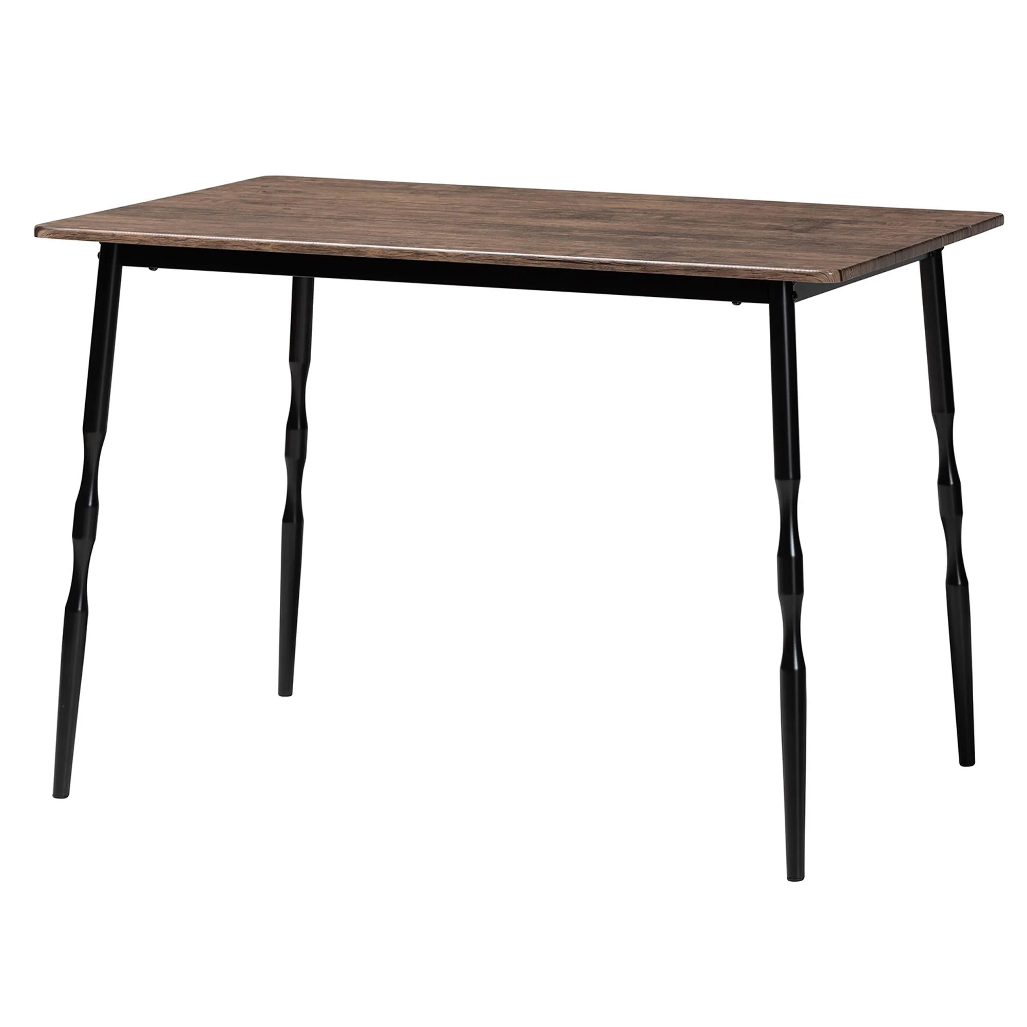 Baxton Studio Nevan Modern Industrial Brown Wood and Metal 5-Piece Dining Set - Image 6