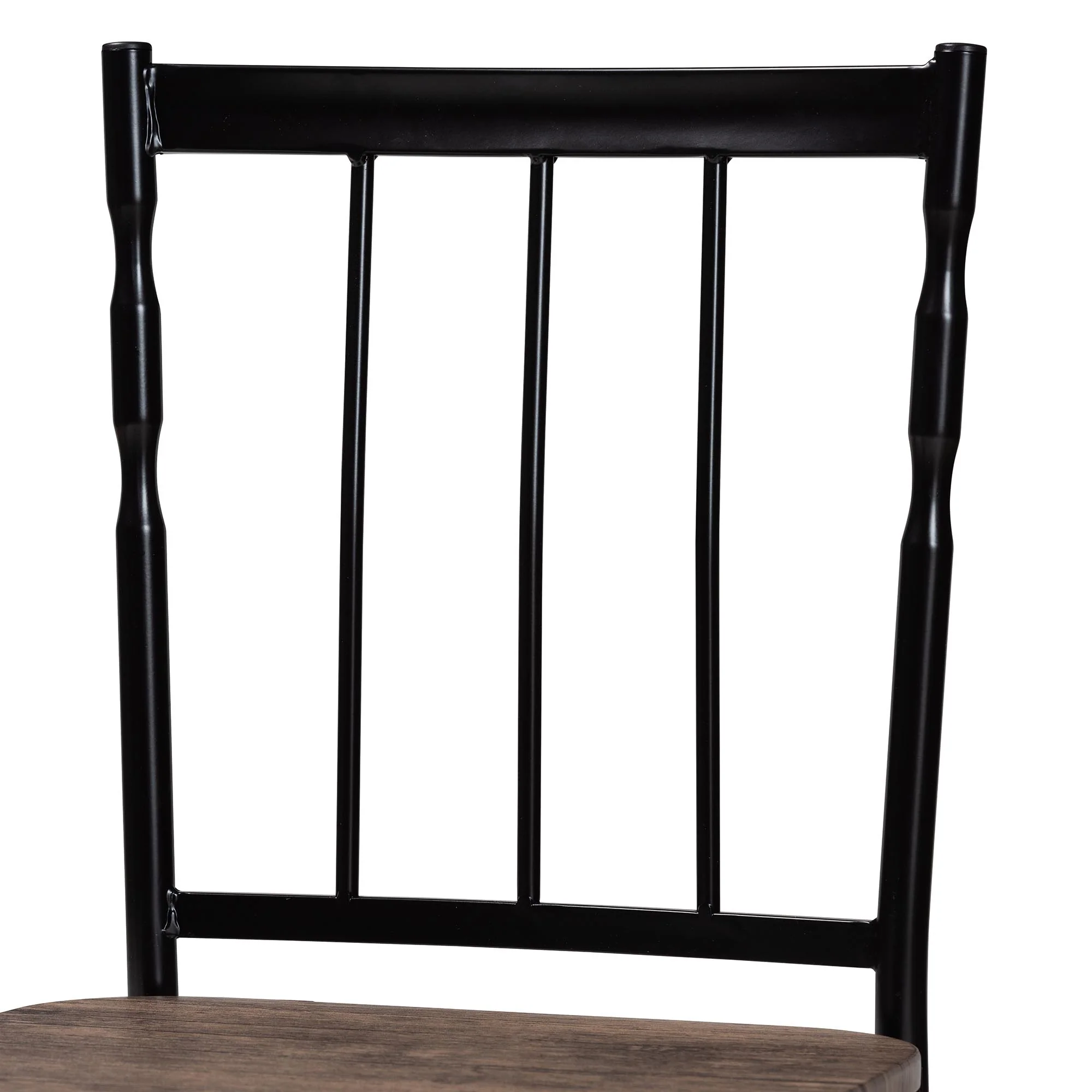 Baxton Studio Nevan Modern Industrial Brown Wood and Metal 5-Piece Dining Set - Image 8