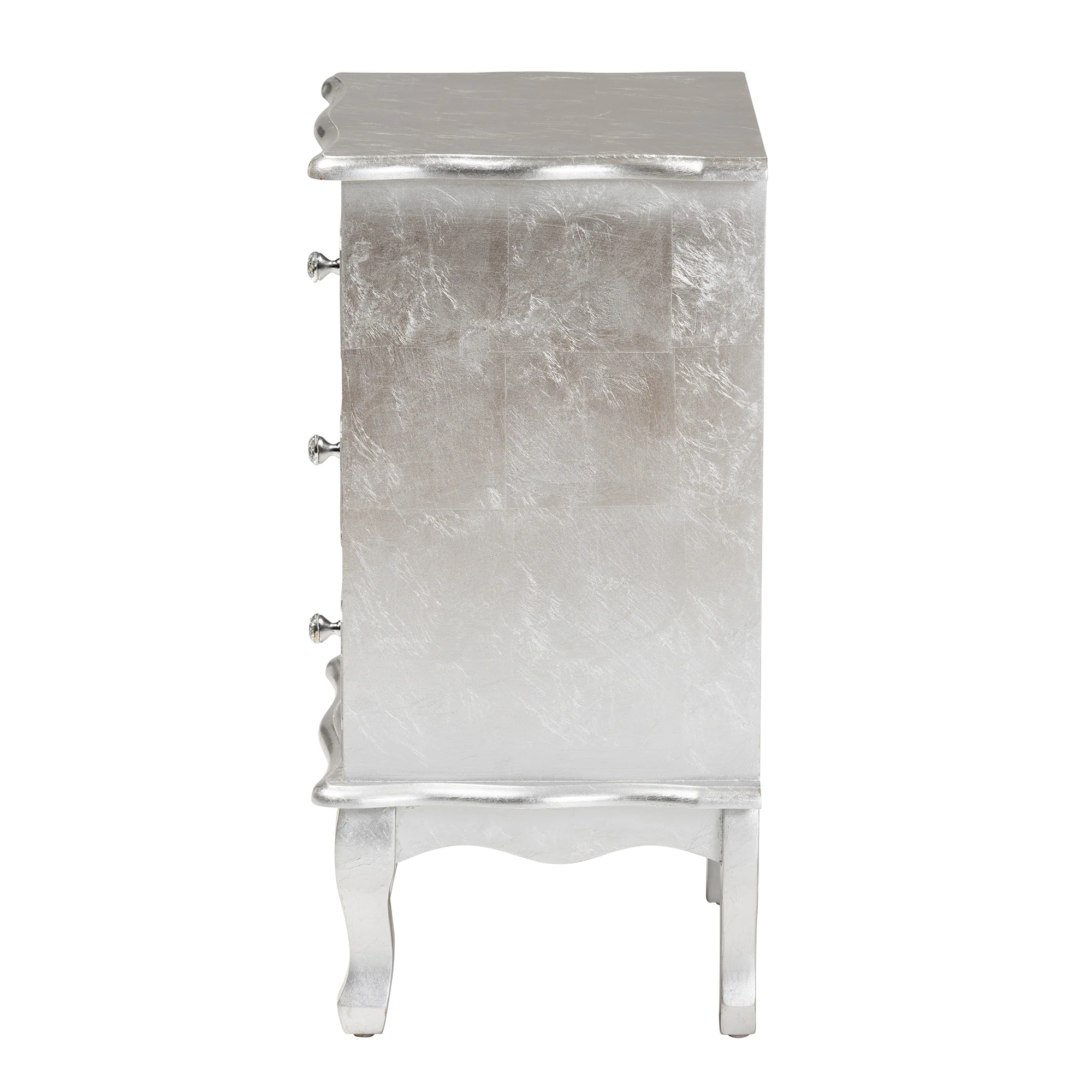 Baxton Studio Newton Classic and Traditional Silver Finished Wood 3-Drawer End Table - Image 7
