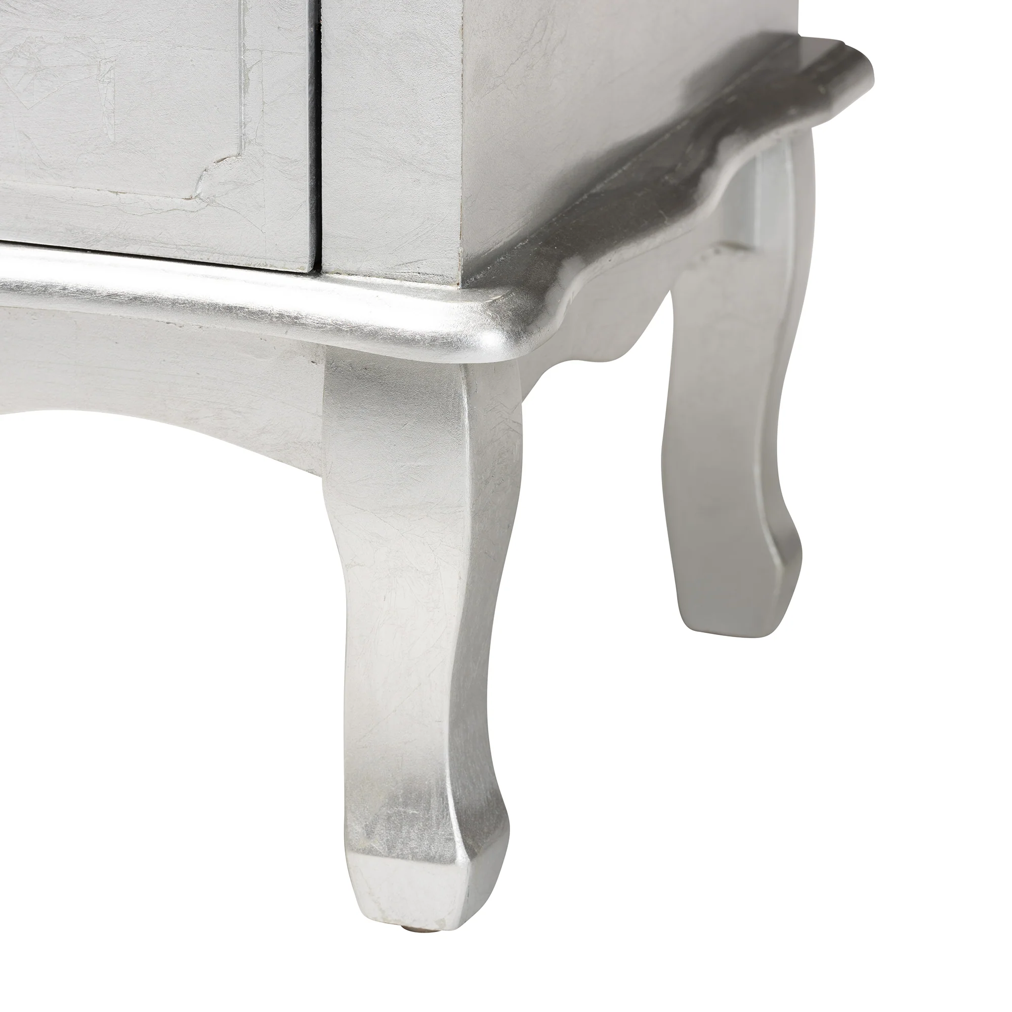 Baxton Studio Newton Classic and Traditional Silver Finished Wood 3-Drawer End Table - Image 9