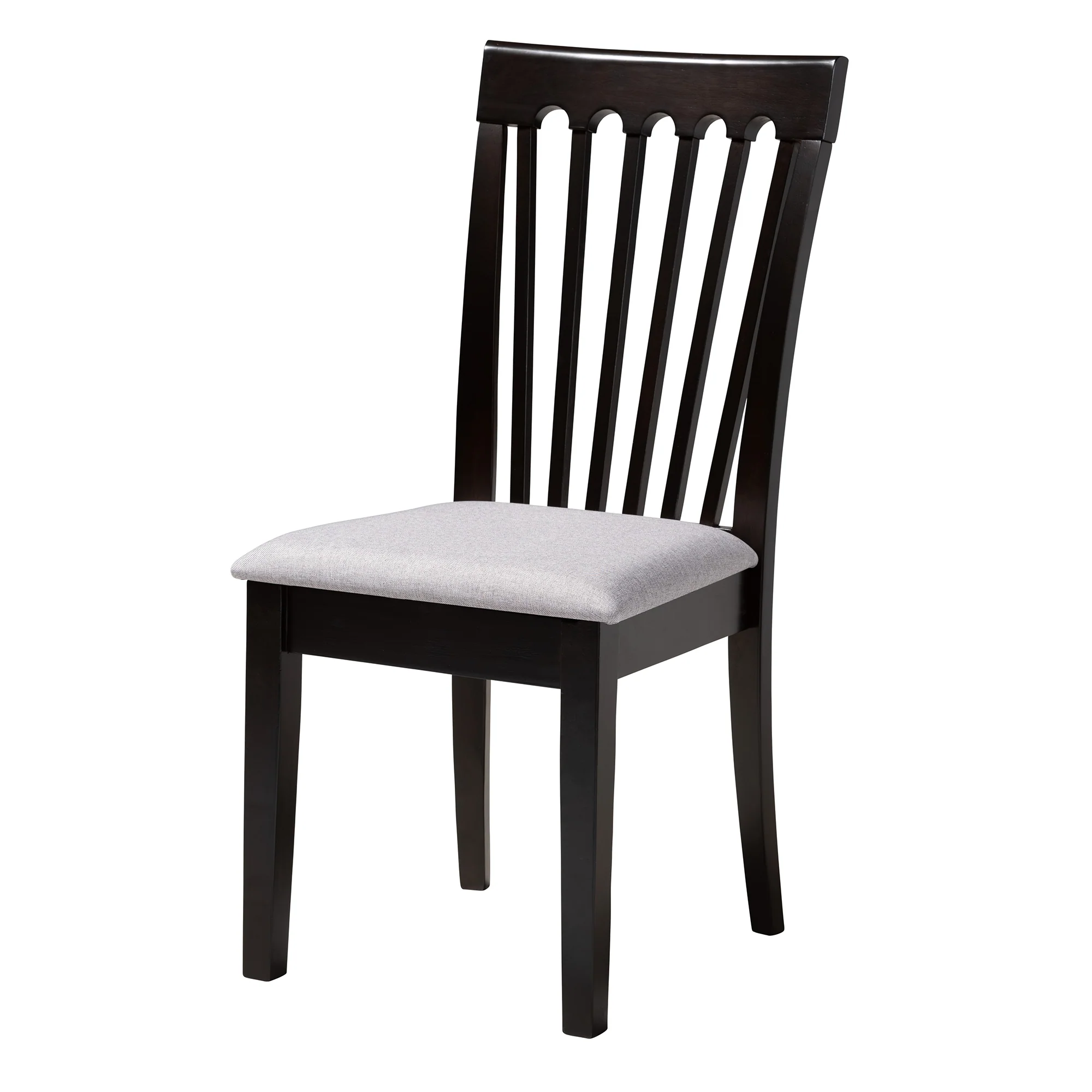Baxton Studio Nina Modern Grey Fabric and Espresso Brown Finished Wood 5-Piece Dining Set - Image 5