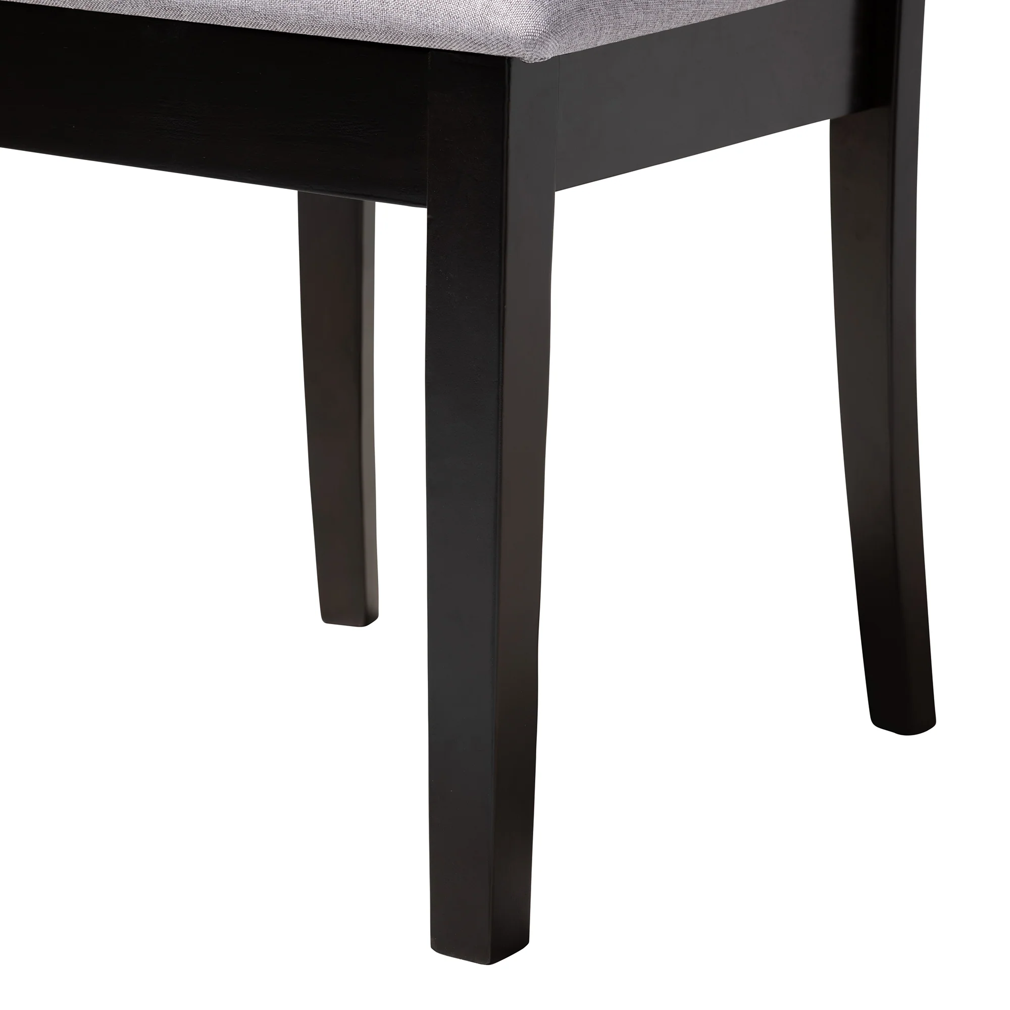 Baxton Studio Nina Modern Grey Fabric and Espresso Brown Finished Wood 5-Piece Dining Set - Image 9