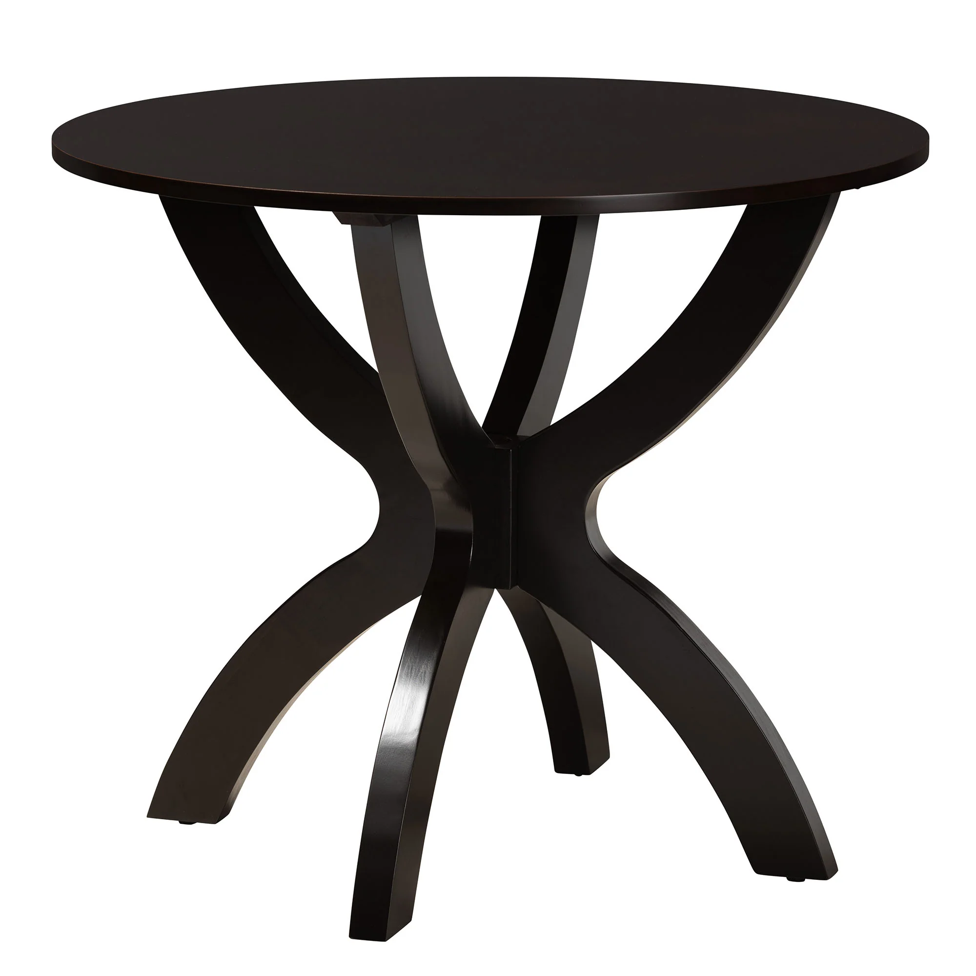 Baxton Studio Noe Modern Sand Fabric and Dark Brown Finished Wood 5-Piece Dining Set - Image 4