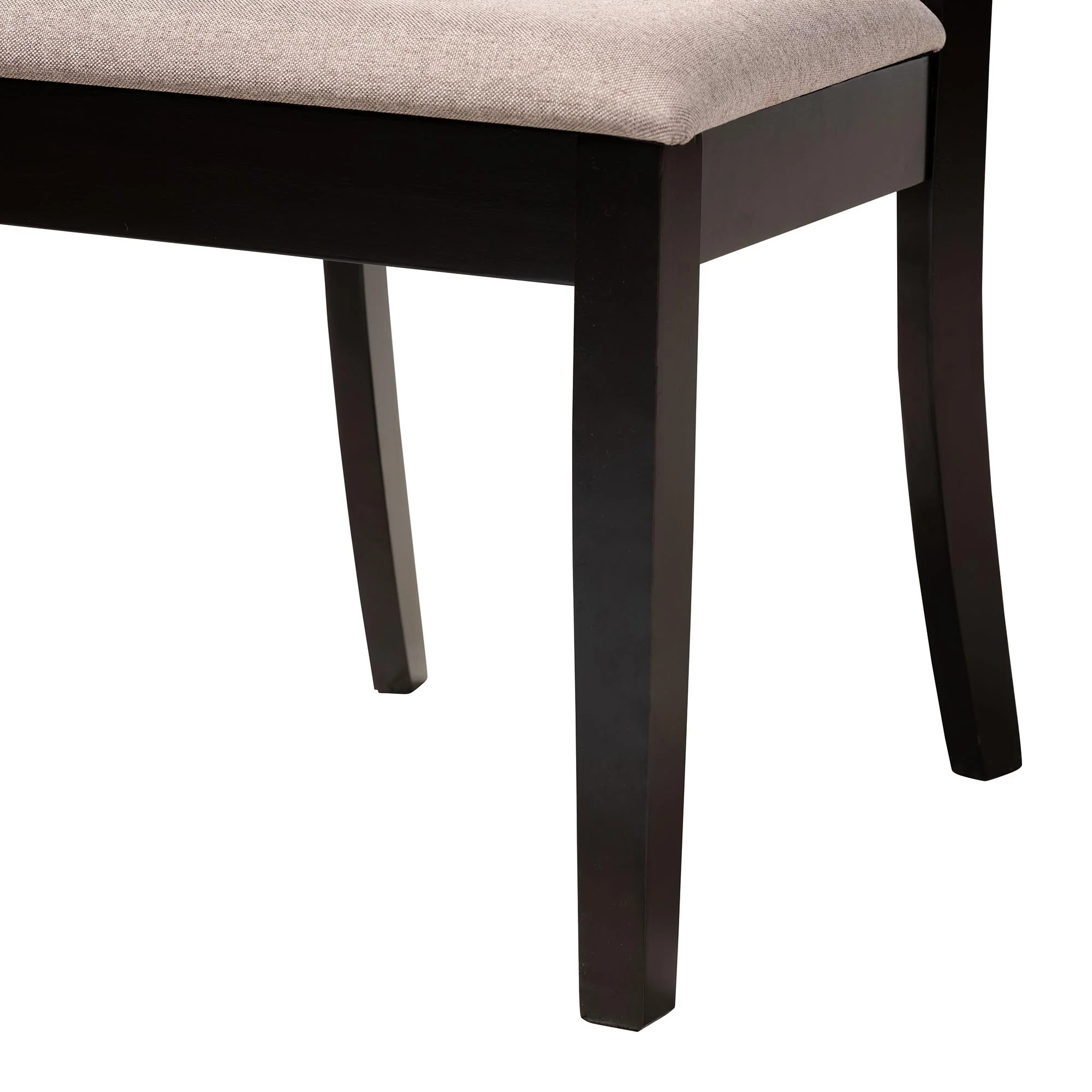 Baxton Studio Noemi Modern Beige Fabric and Dark Brown Finished Wood 5-Piece Dining Set - Image 9