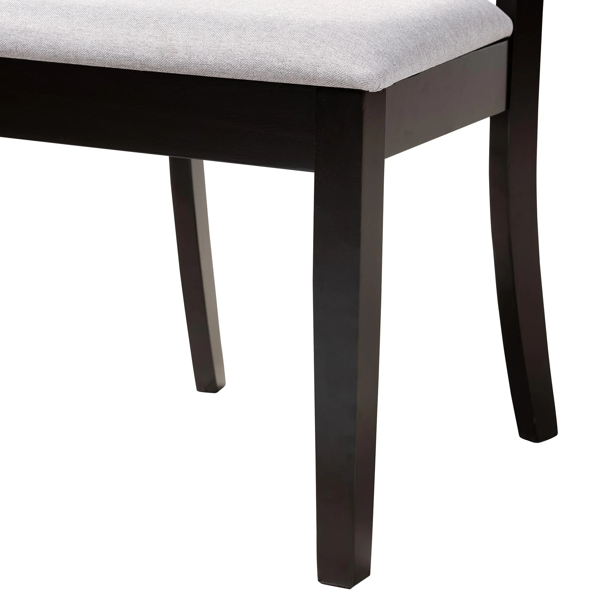Baxton Studio Noemi Modern Grey Fabric and Dark Brown Finished Wood 5-Piece Dining Set - Image 7