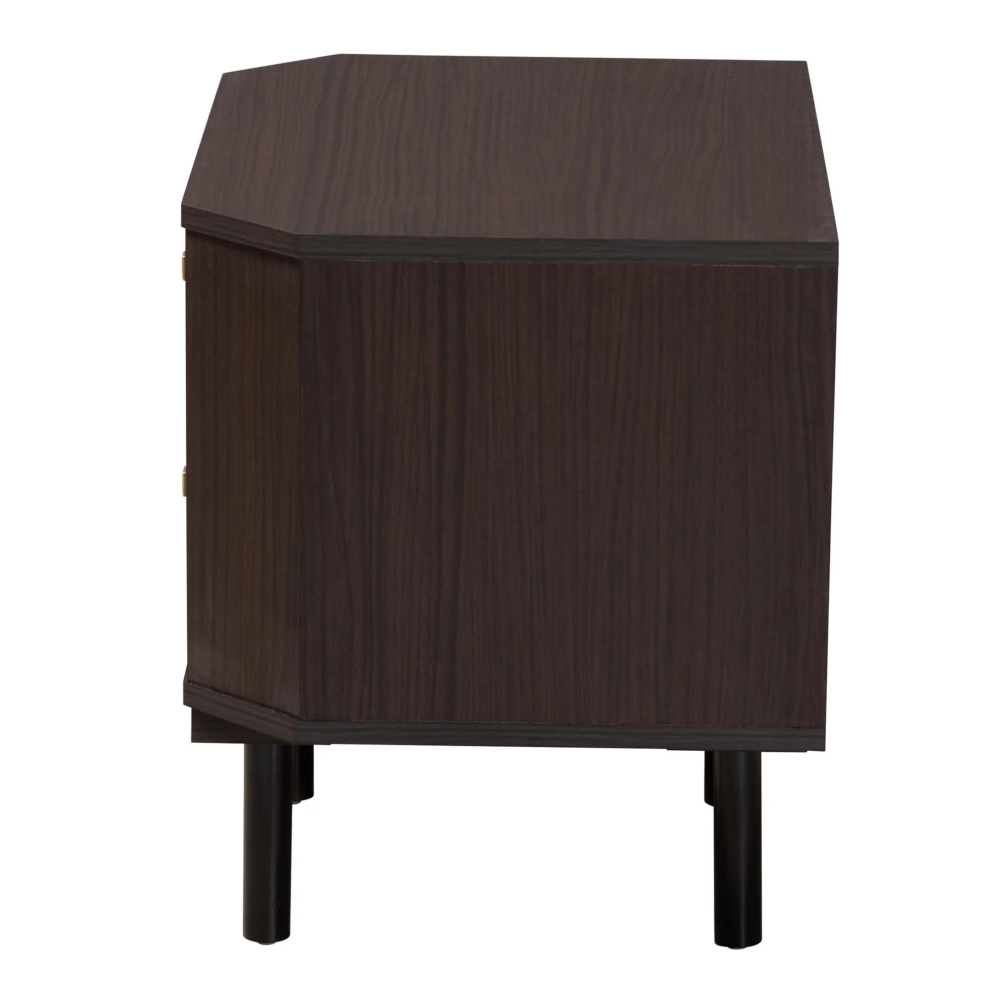Baxton Studio Norwood Modern Transitional Two-Tone Black and Espresso Brown Finished Wood 2-Drawer End Table - Image 5
