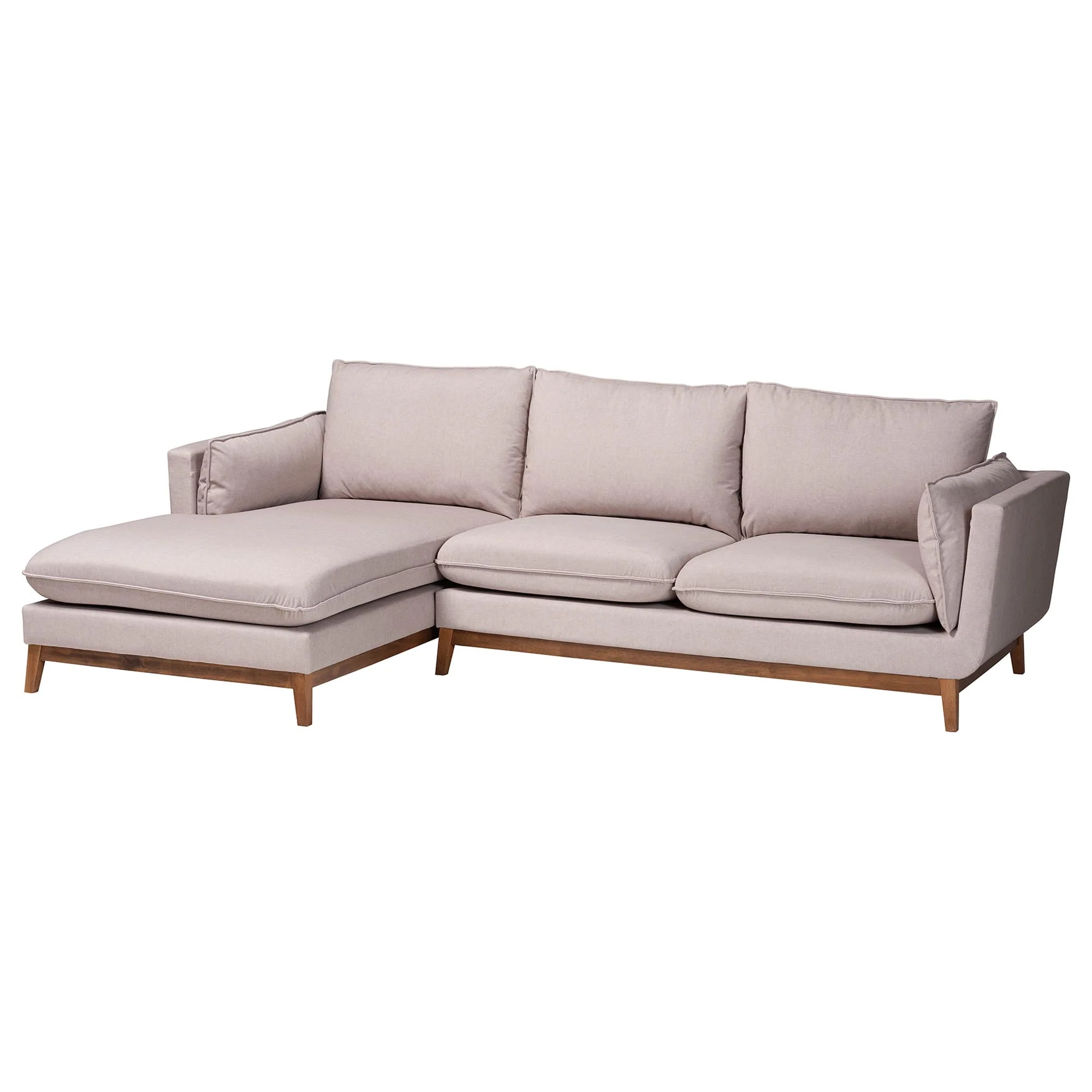 Baxton Studio Olson Modern Beige Fabric Left Facing Sectional Sofa - Image 3