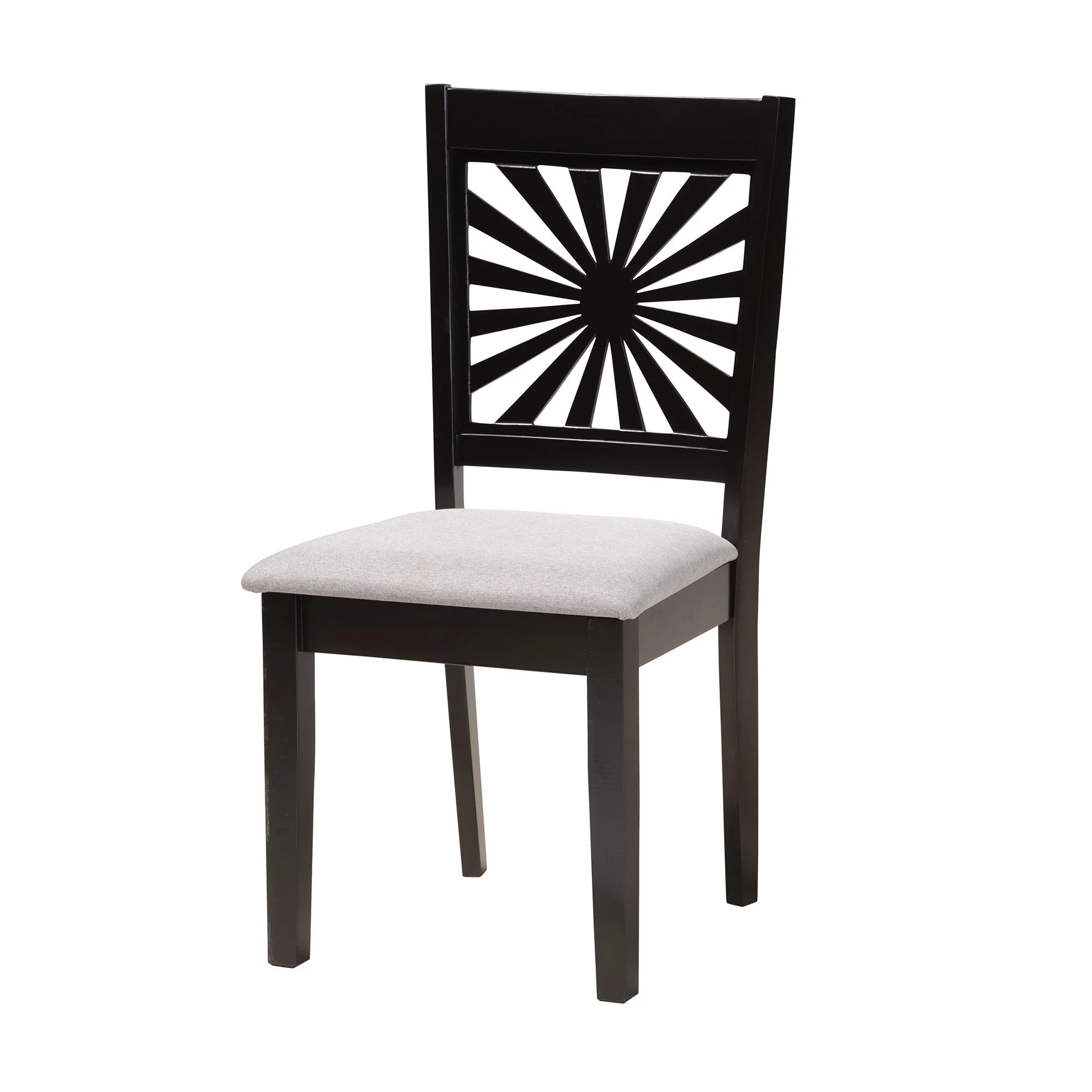 Baxton Studio Olympia Modern Beige Fabric and Espresso Brown Finished Wood 5-Piece Dining Set - Image 15