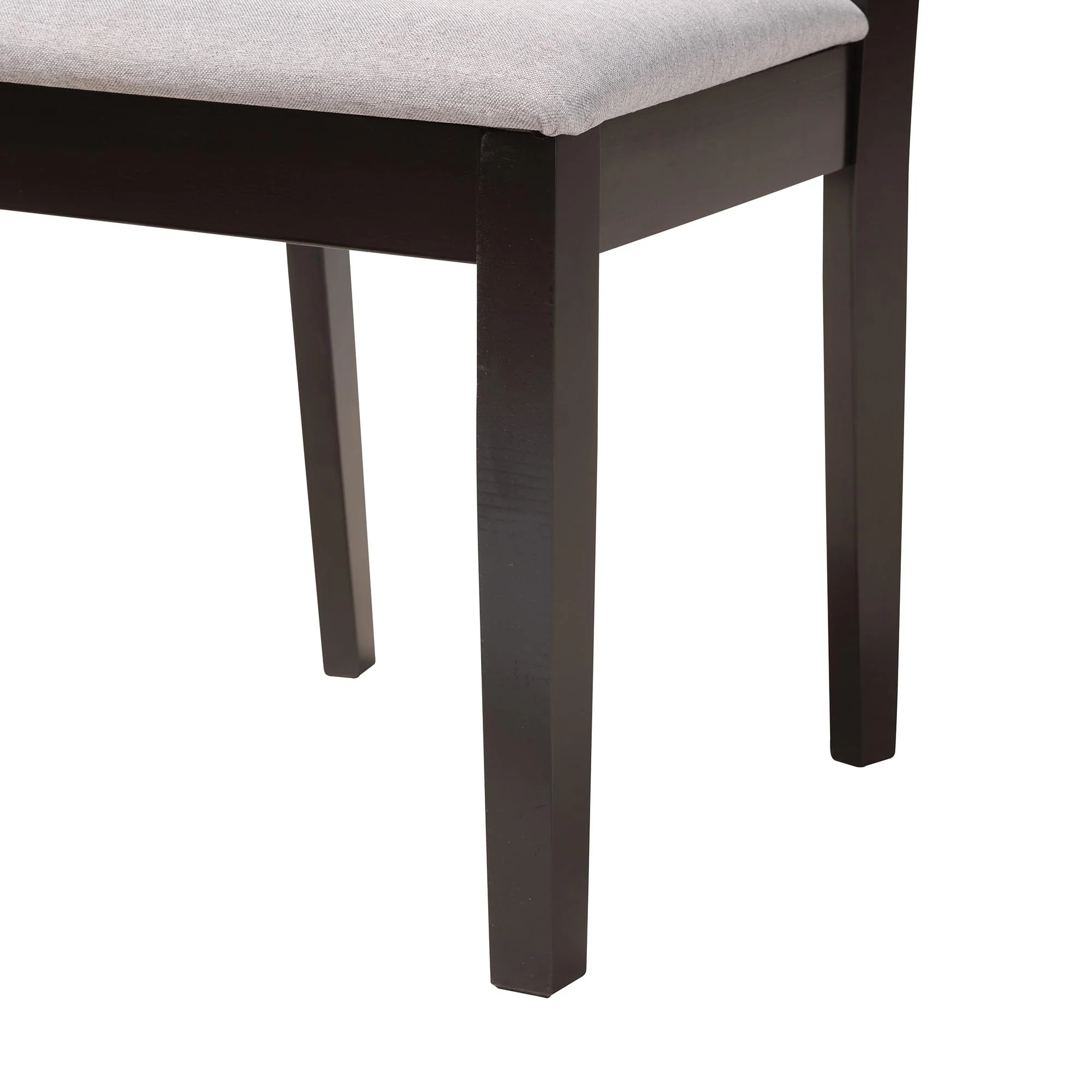 Baxton Studio Olympia Modern Beige Fabric and Espresso Brown Finished Wood 5-Piece Dining Set - Image 19