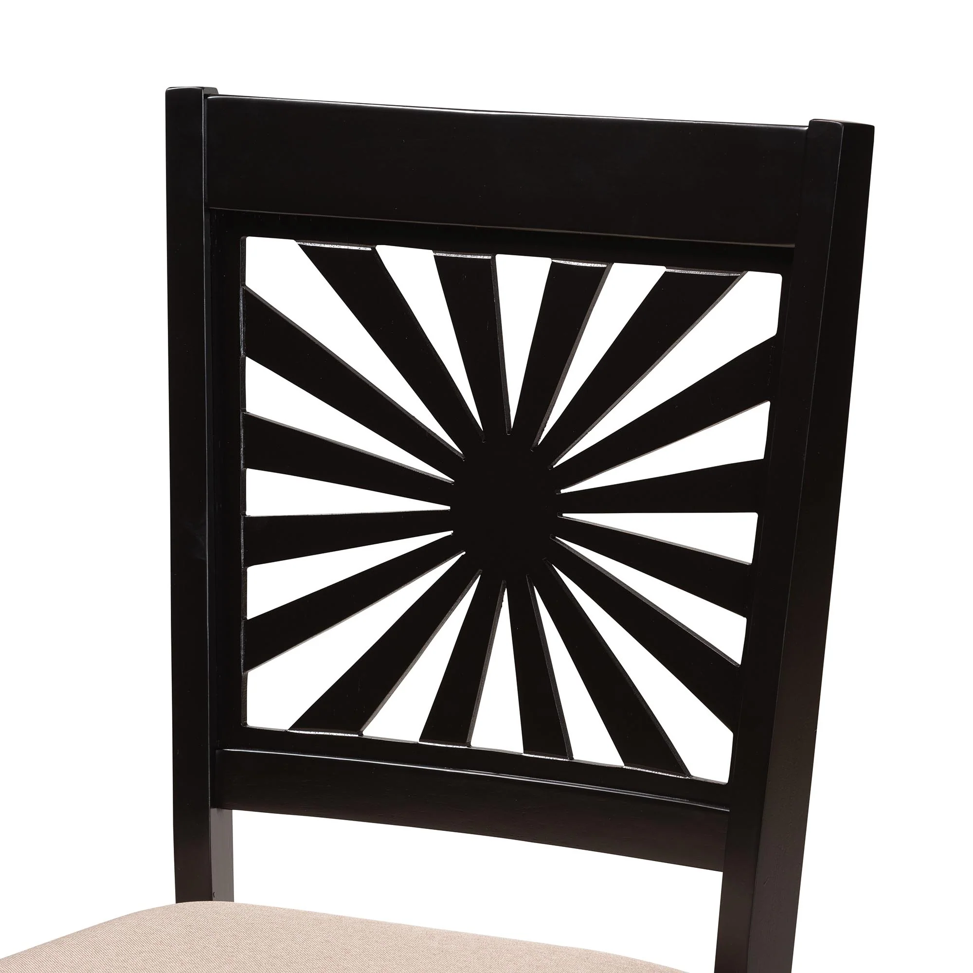 Baxton Studio Olympia Modern Beige Fabric and Espresso Brown Finished Wood 5-Piece Dining Set - Image 8