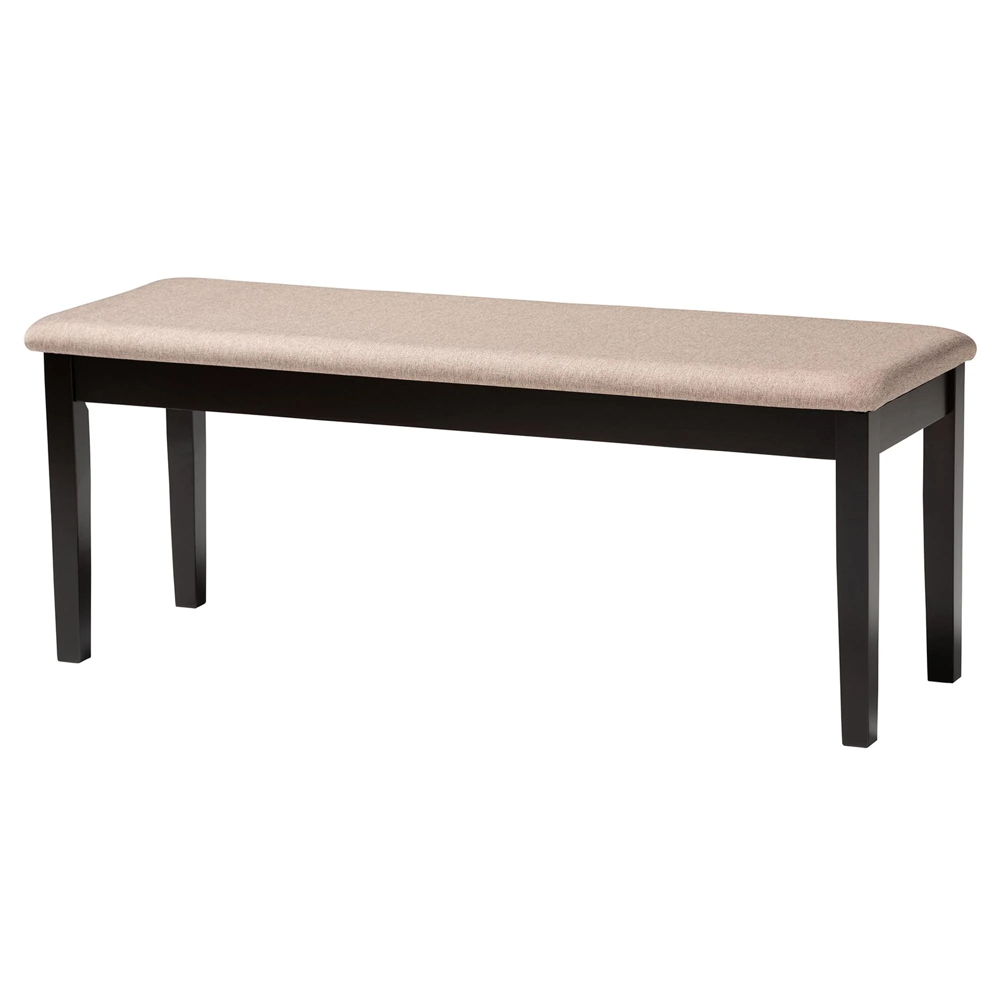 Baxton Studio Olympia Modern Beige Fabric and Espresso Brown Finished Wood 6-Piece Dining Set - Image 7