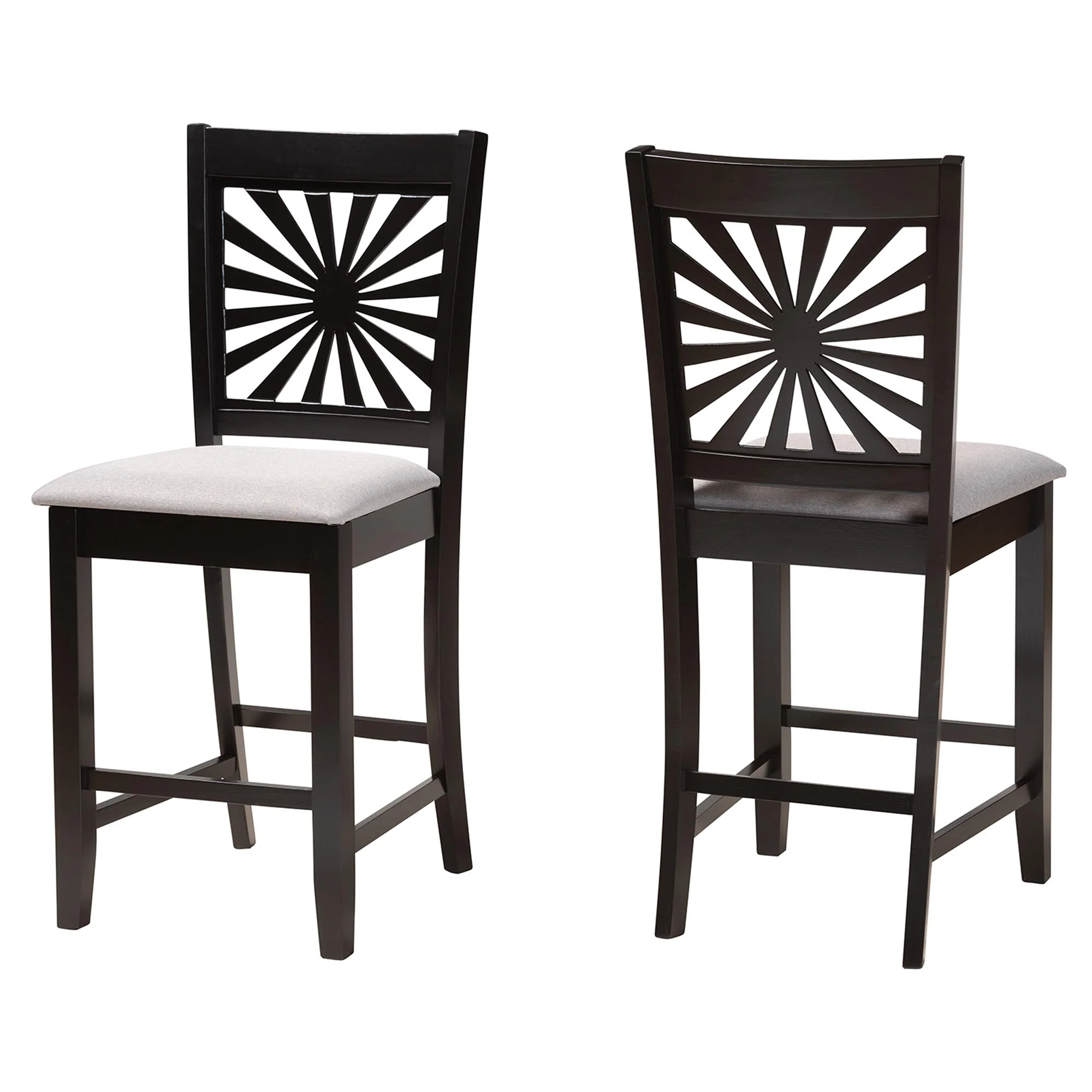 Baxton Studio Olympia Modern Beige Fabric and Espresso Brown Finished Wood Counter Stool - Image 11