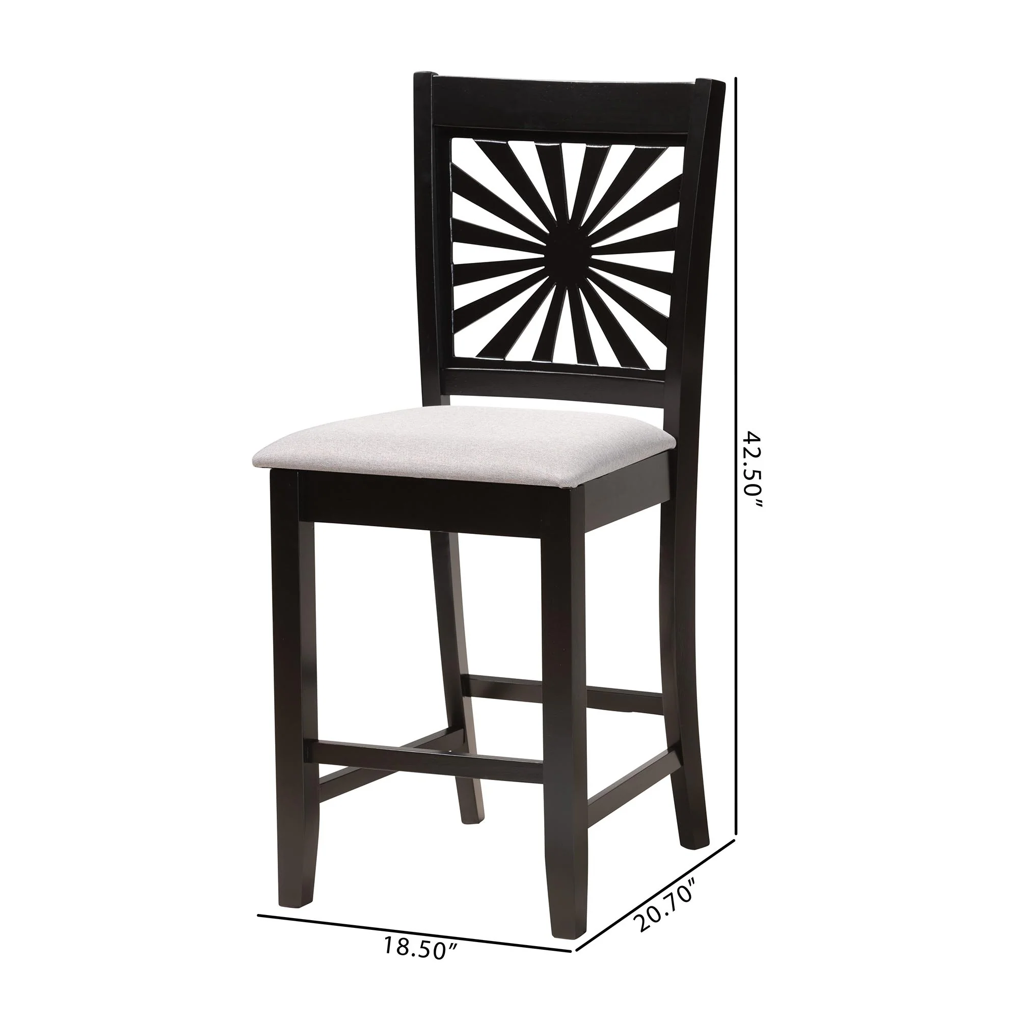 Baxton Studio Olympia Modern Beige Fabric and Espresso Brown Finished Wood Counter Stool - Image 17