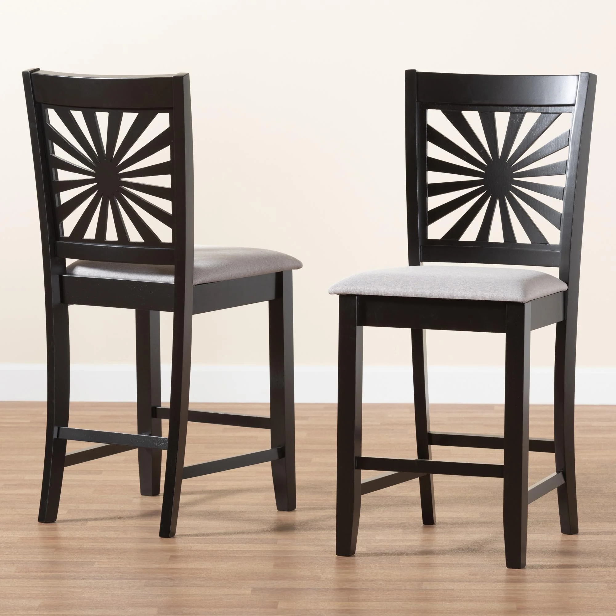 Baxton Studio Olympia Modern Beige Fabric and Espresso Brown Finished Wood Counter Stool - Image 18