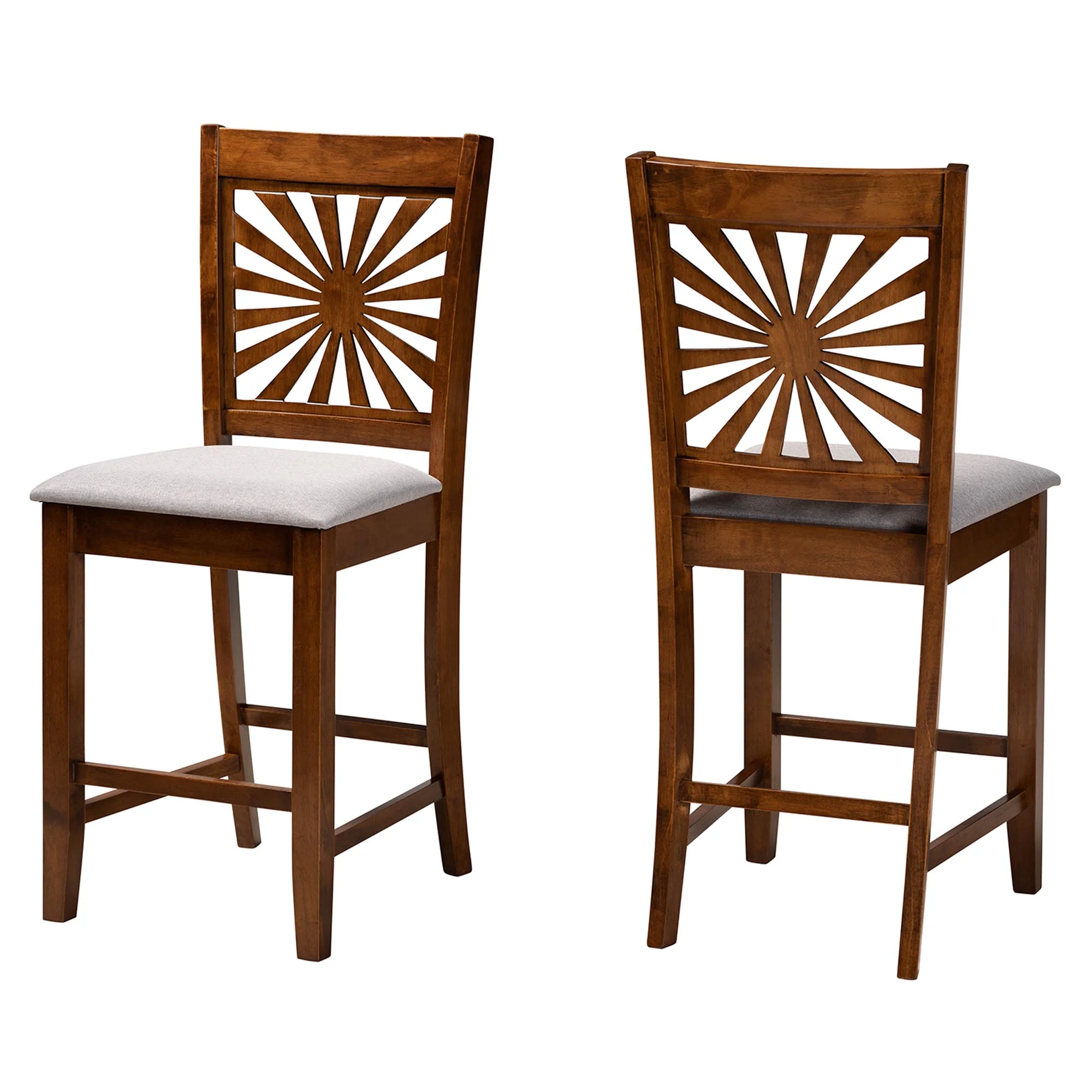 Baxton Studio Olympia Modern Beige Fabric and Espresso Brown Finished Wood Counter Stool - Image 20