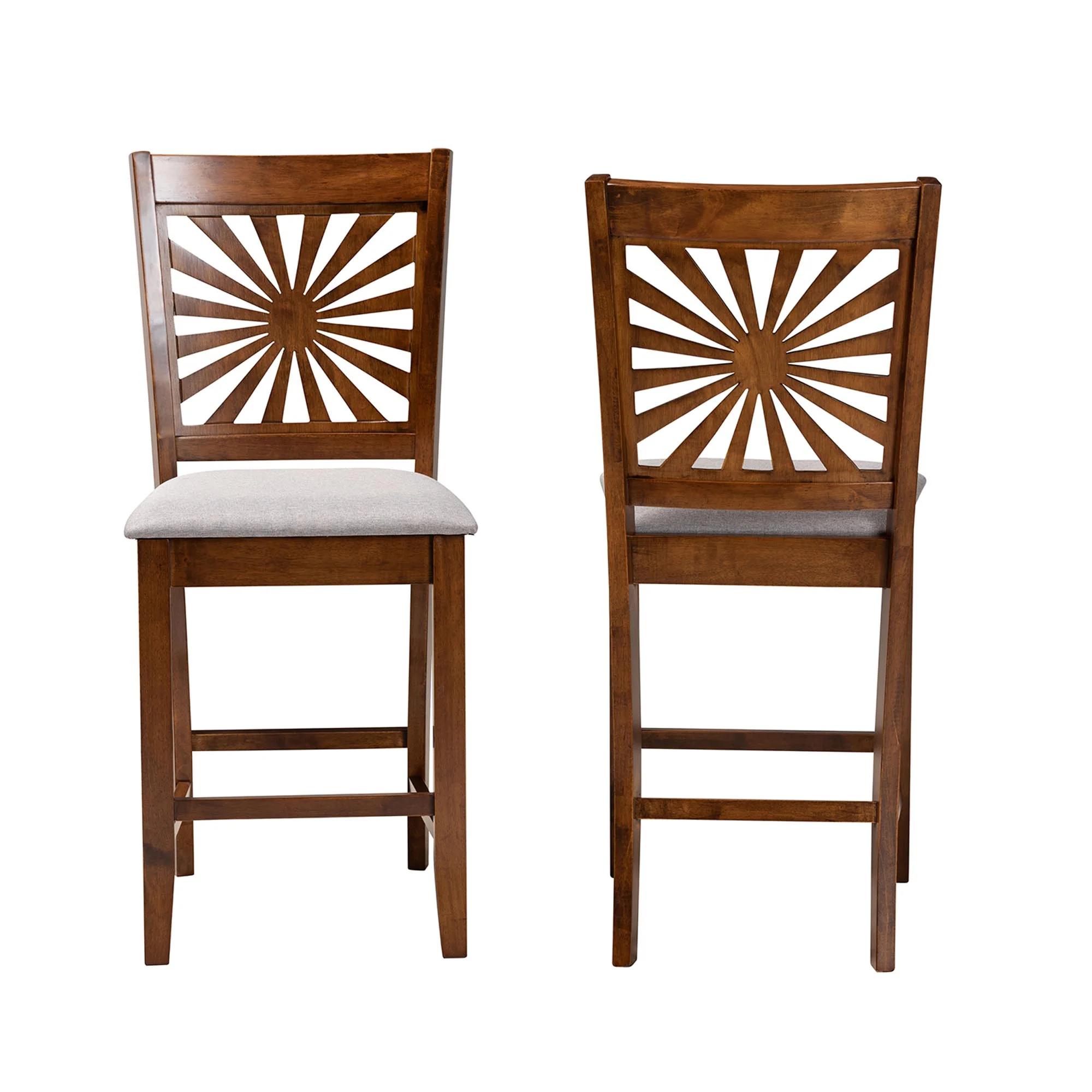Baxton Studio Olympia Modern Beige Fabric and Espresso Brown Finished Wood Counter Stool - Image 21