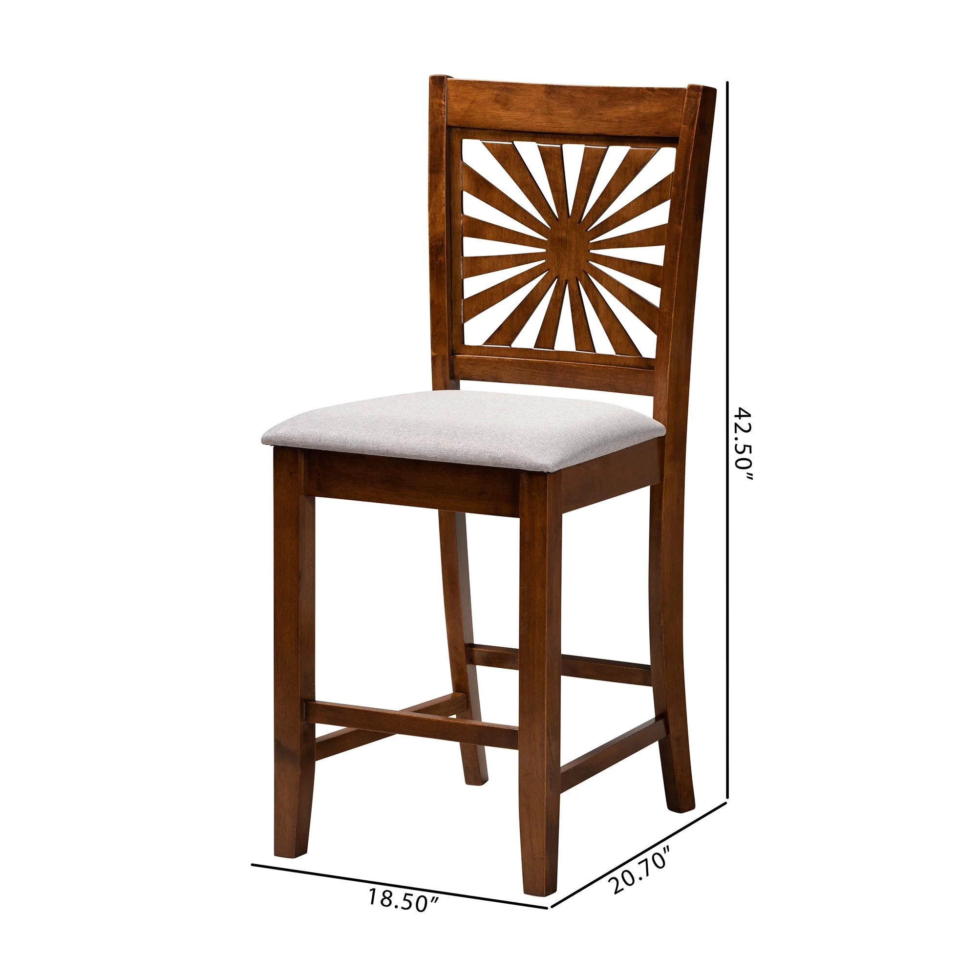 Baxton Studio Olympia Modern Beige Fabric and Espresso Brown Finished Wood Counter Stool - Image 26