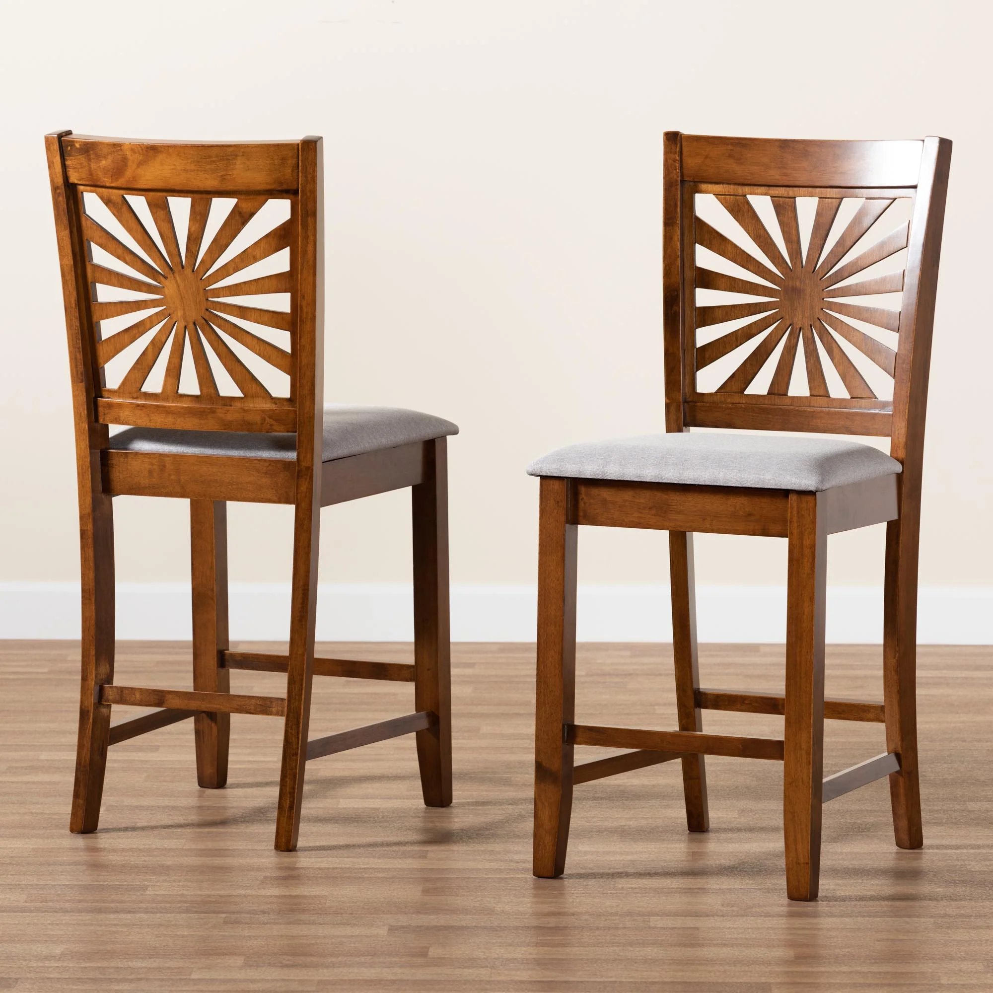 Baxton Studio Olympia Modern Beige Fabric and Espresso Brown Finished Wood Counter Stool - Image 27