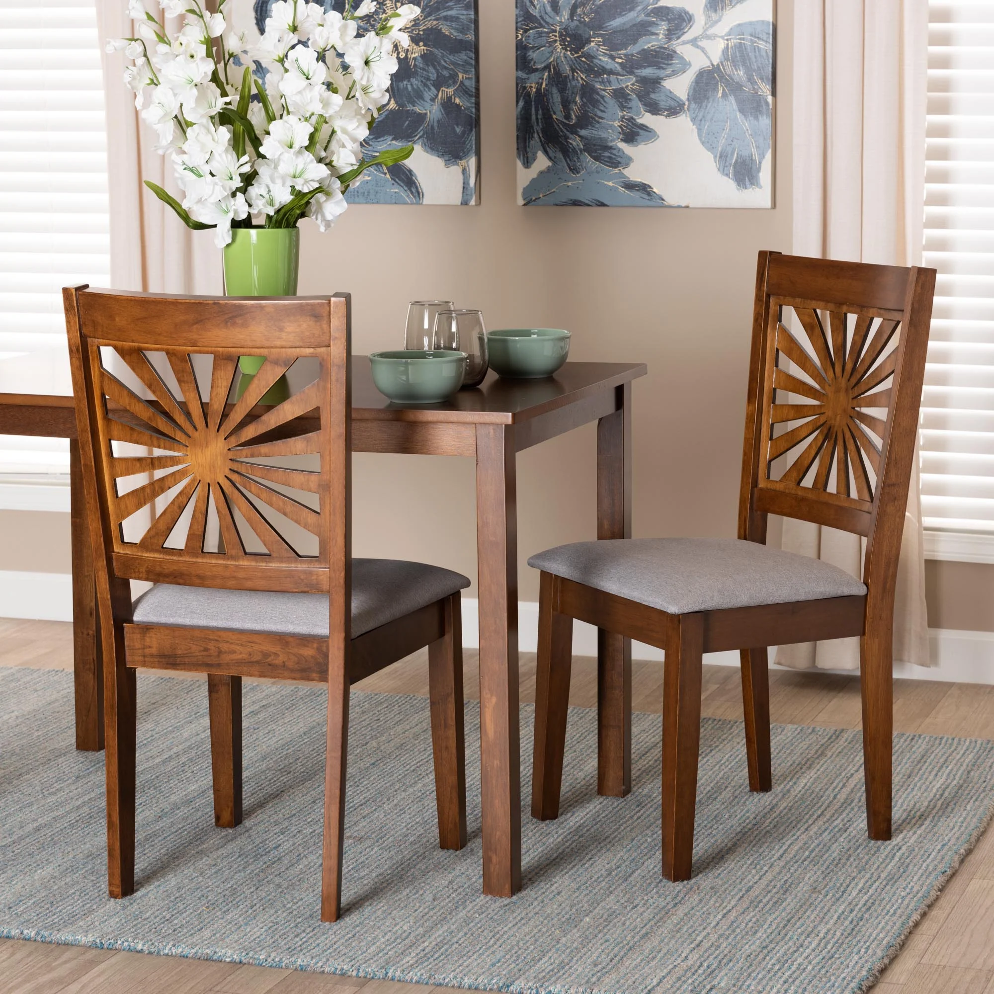 Baxton Studio Olympia Modern Beige Fabric and Espresso Brown Finished Wood Dining Chair - Image 10