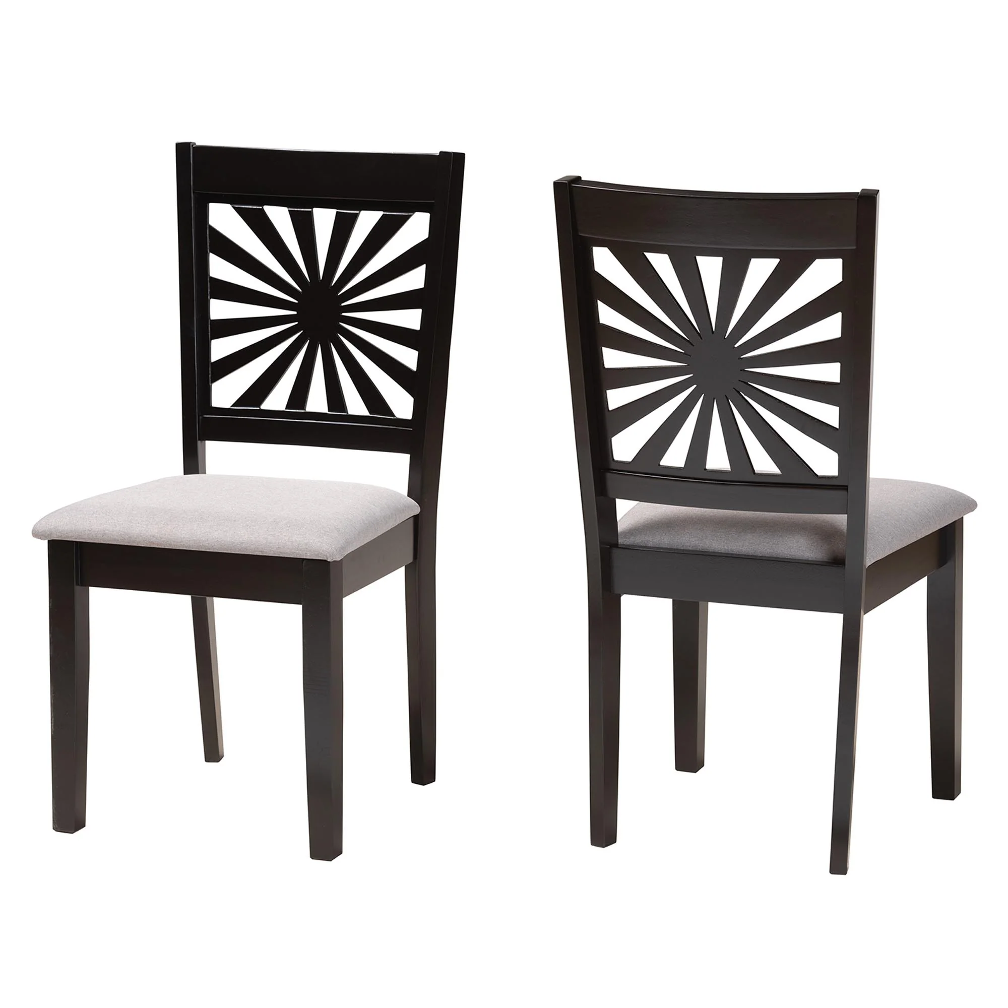 Baxton Studio Olympia Modern Grey Fabric and Espresso Brown Finished Wood Dining Chair - Image 2