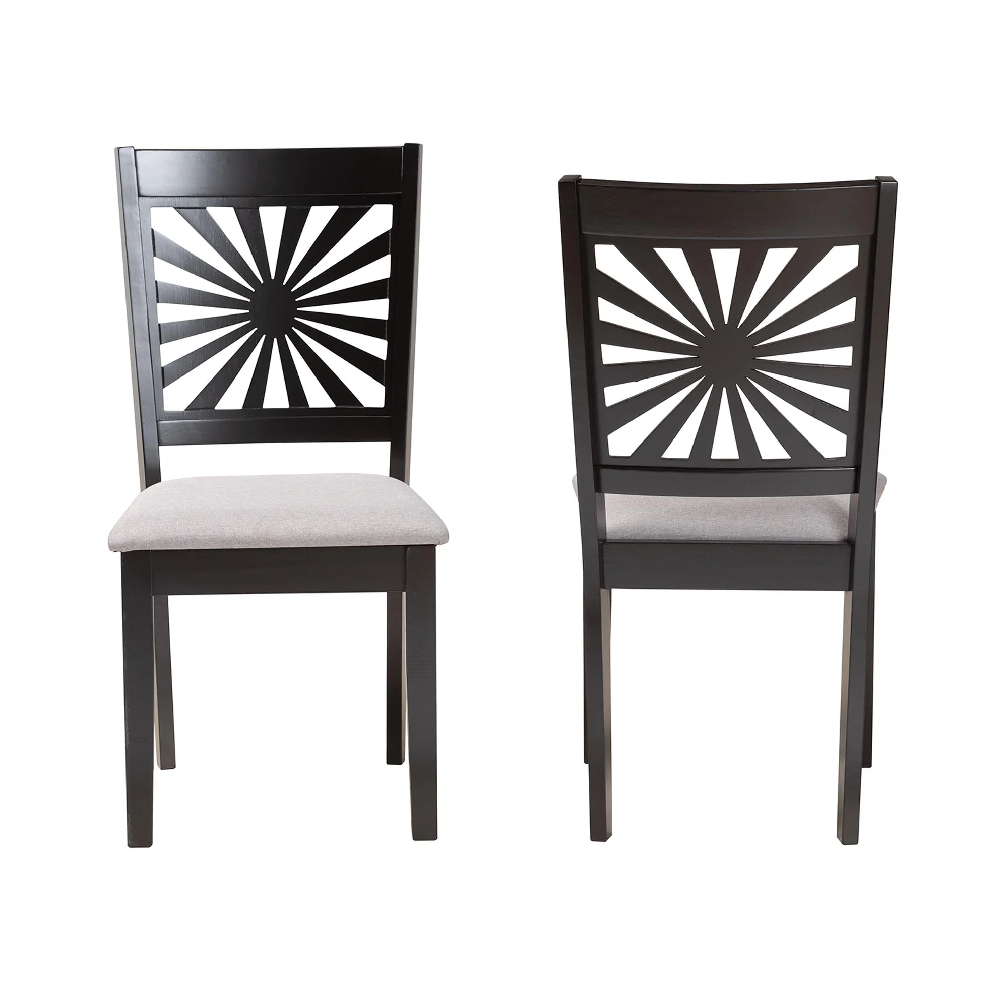 Baxton Studio Olympia Modern Grey Fabric and Espresso Brown Finished Wood Dining Chair - Image 3
