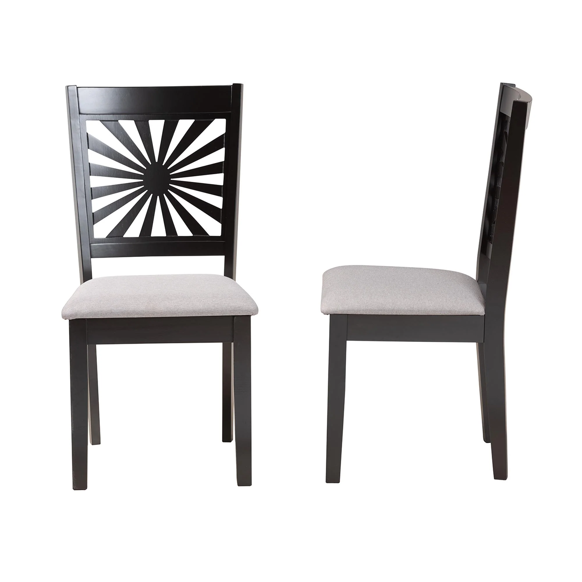 Baxton Studio Olympia Modern Grey Fabric and Espresso Brown Finished Wood Dining Chair - Image 4