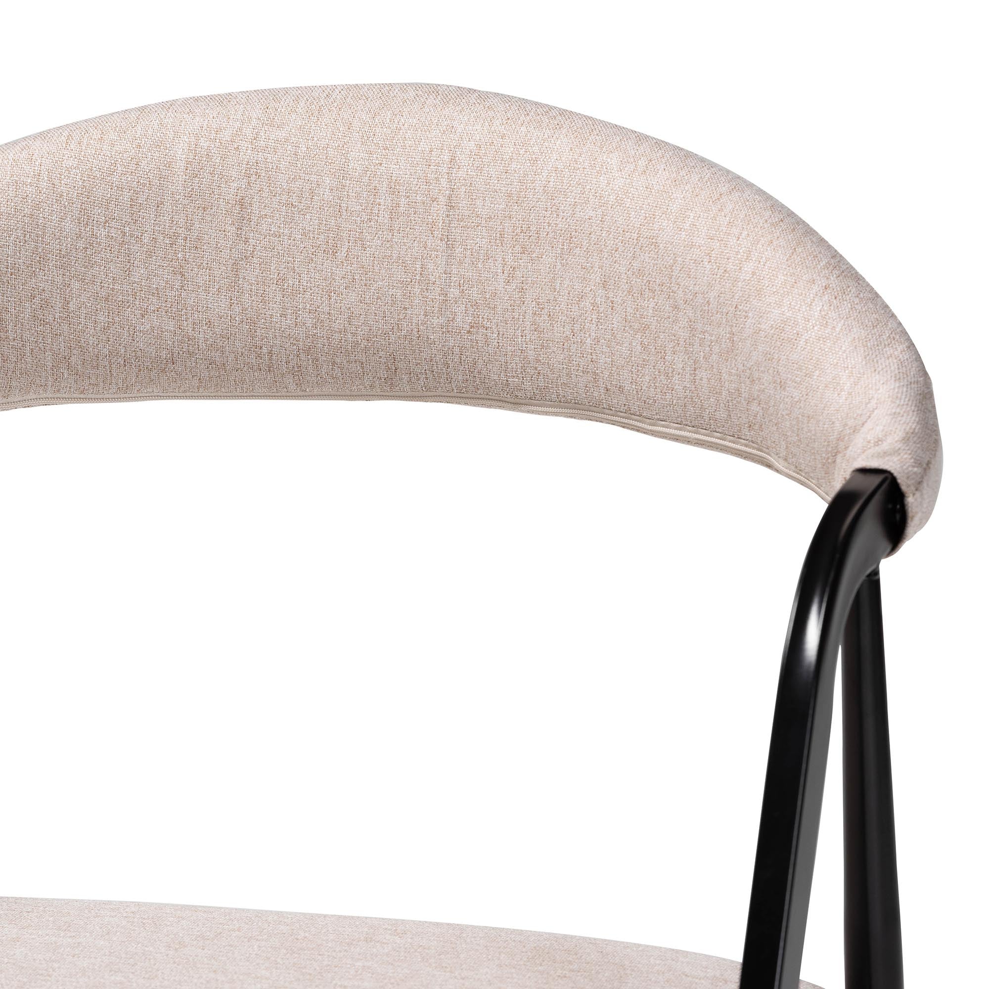 Baxton Studio Orrin Modern Industrial Beige Fabric and Metal Dining Chair - Image 10