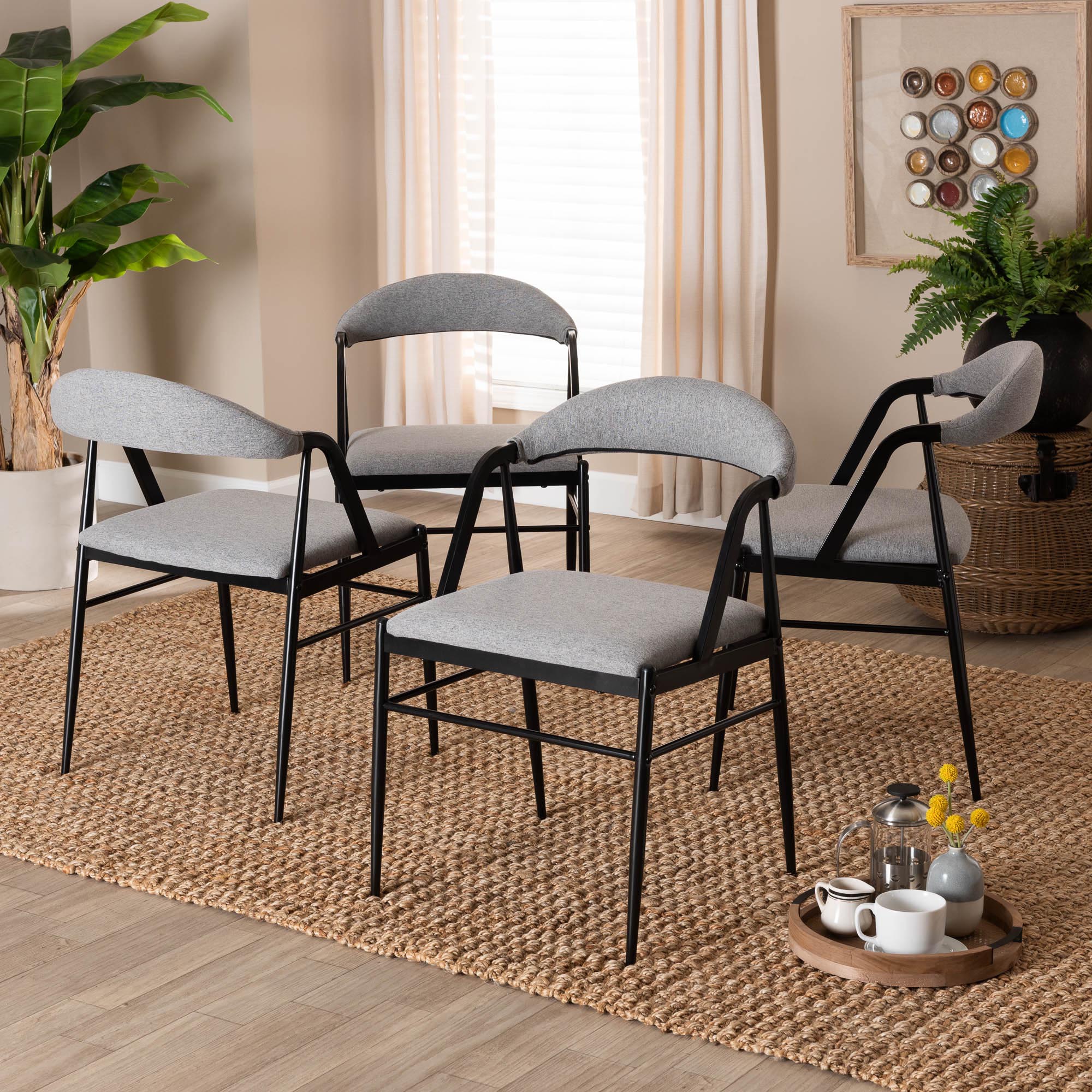 Baxton Studio Orrin Modern Industrial Beige Fabric and Metal Dining Chair - Image 12