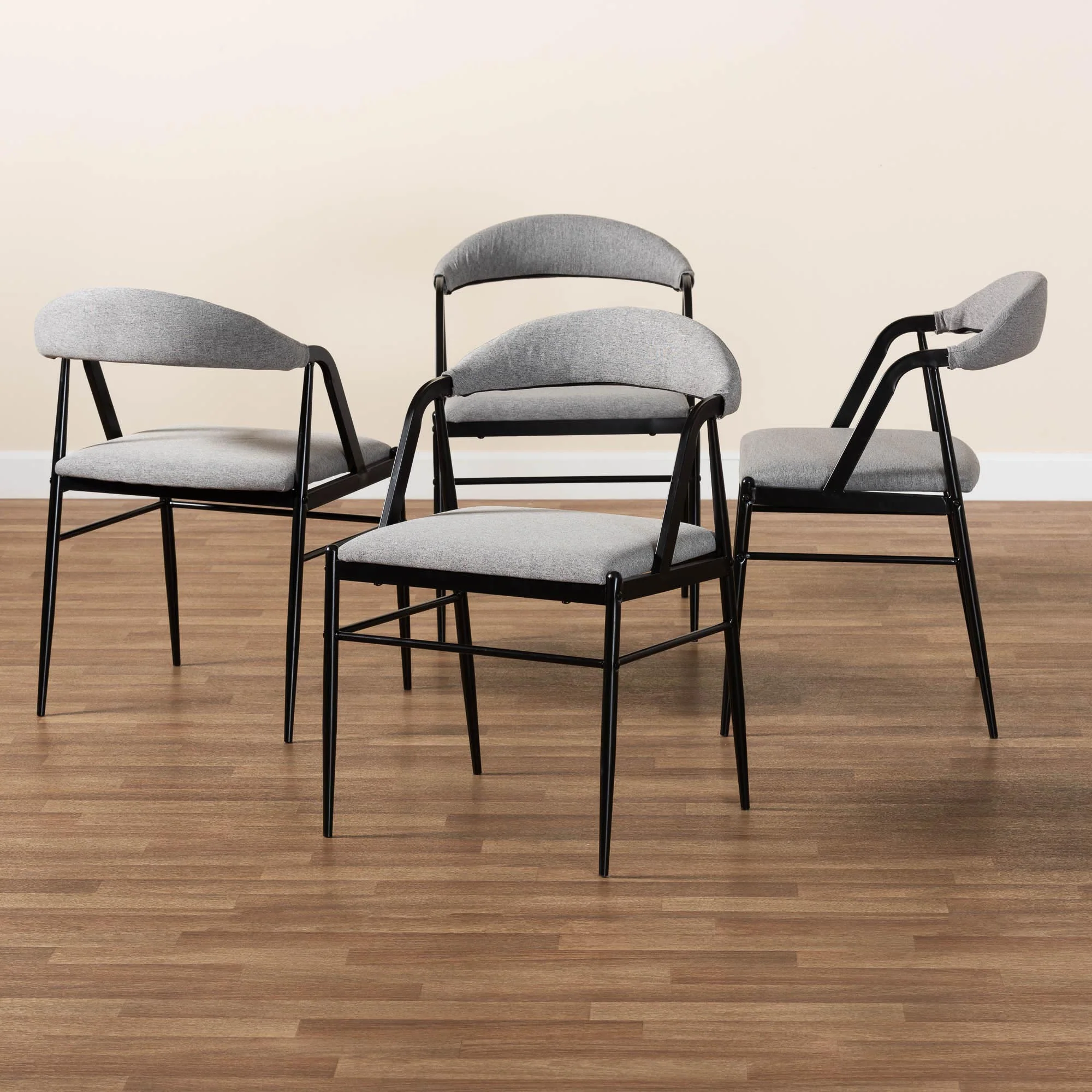 Baxton Studio Orrin Modern Industrial Beige Fabric and Metal Dining Chair - Image 14