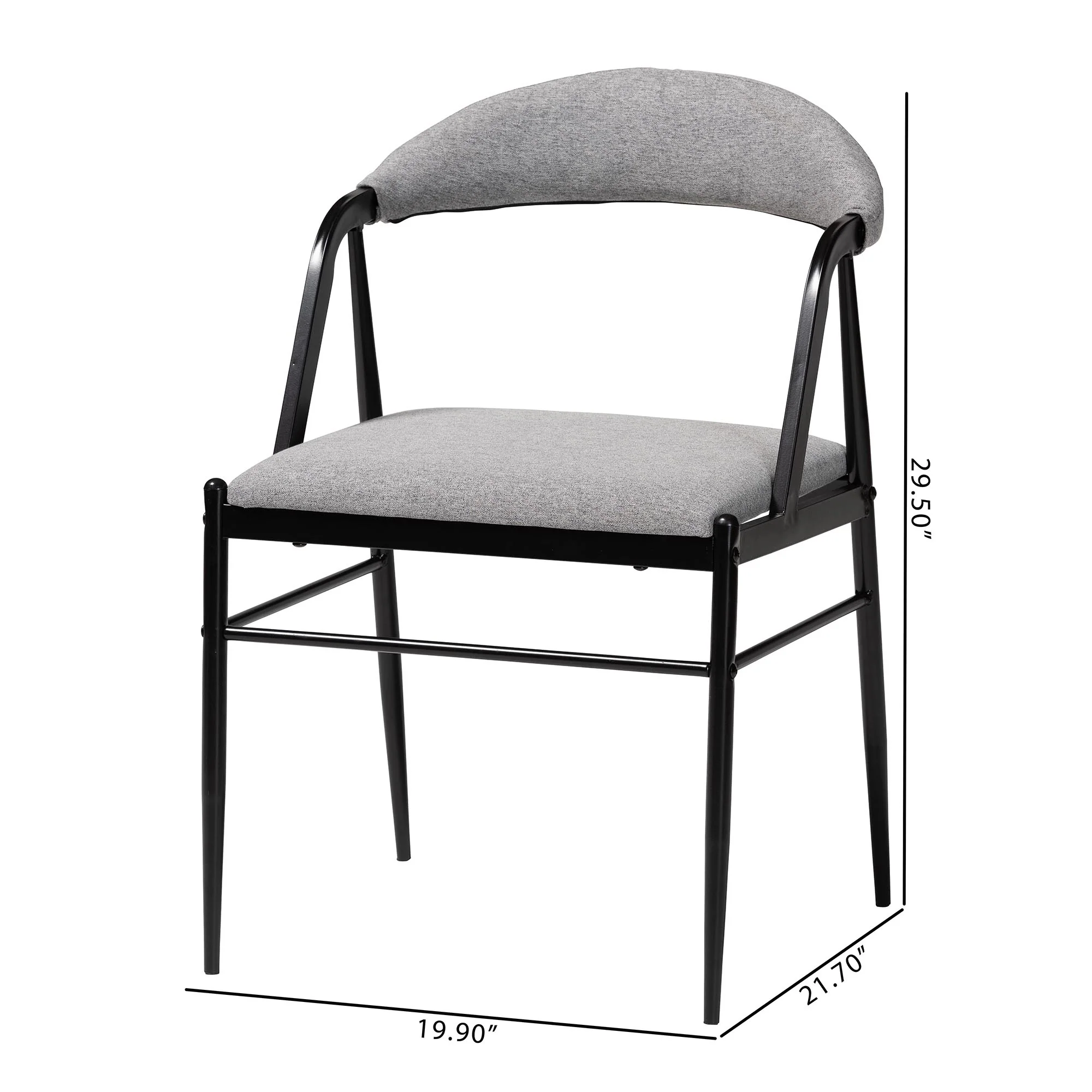 Baxton Studio Orrin Modern Industrial Beige Fabric and Metal Dining Chair - Image 15