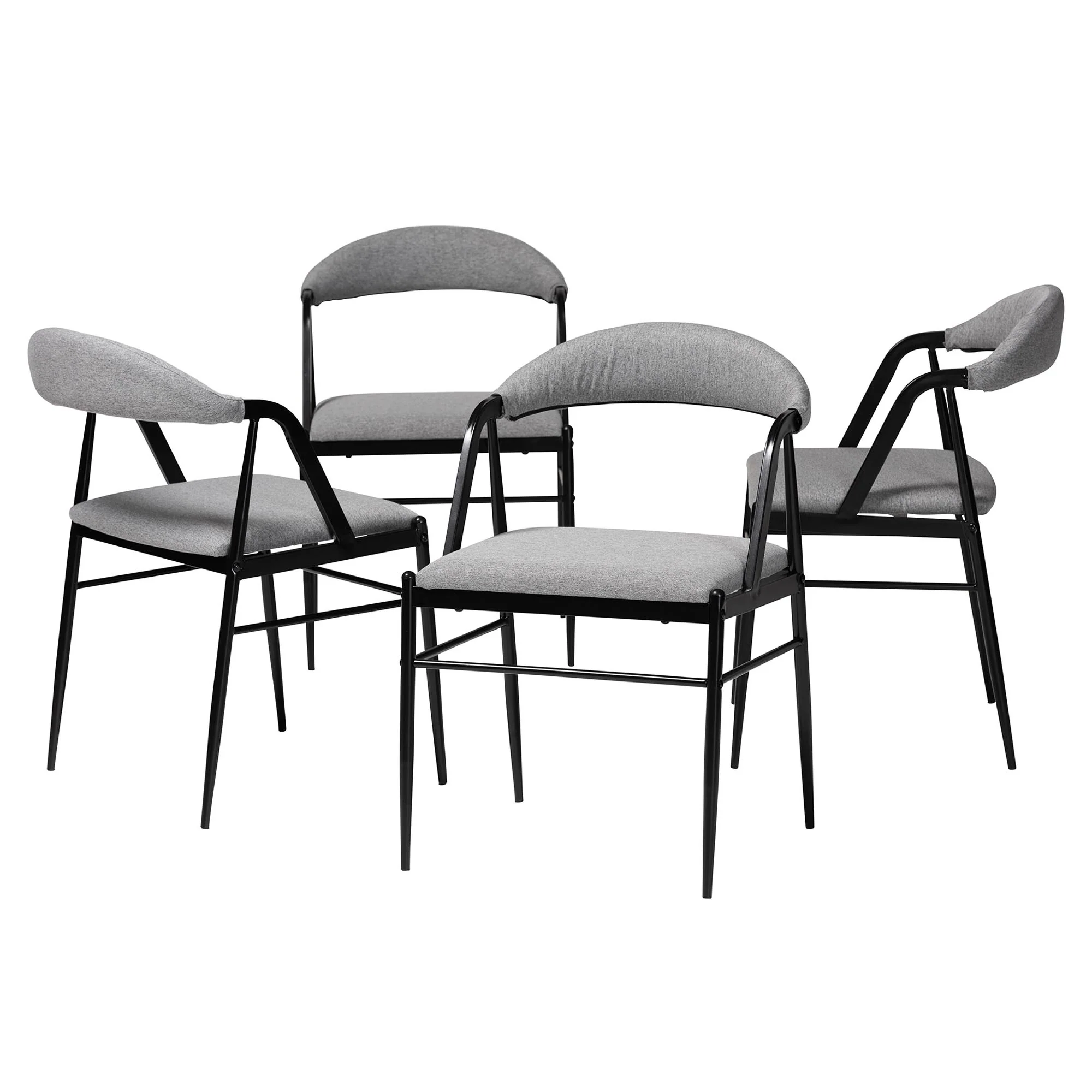 Baxton Studio Orrin Modern Industrial Beige Fabric and Metal Dining Chair - Image 16