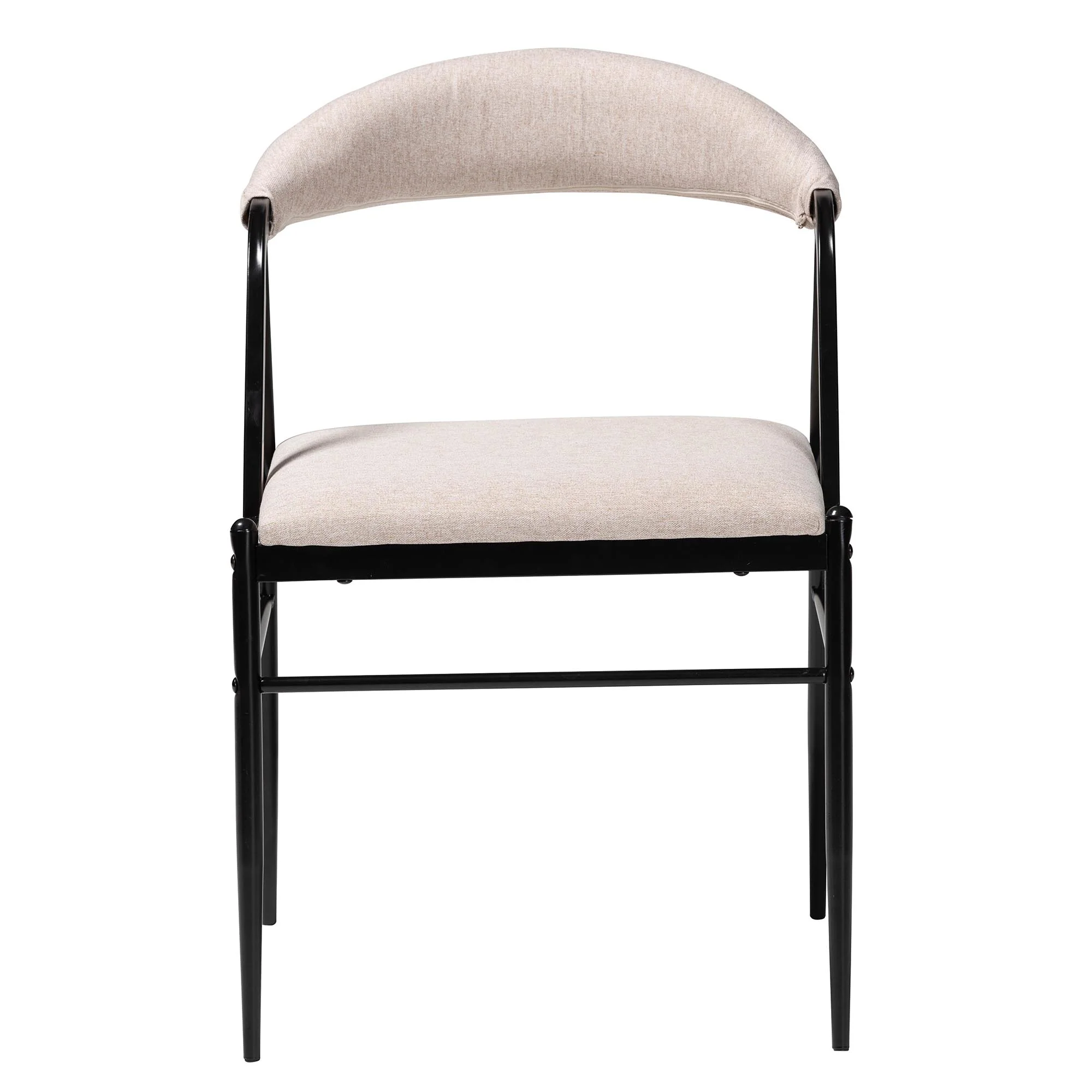 Baxton Studio Orrin Modern Industrial Beige Fabric and Metal Dining Chair - Image 7