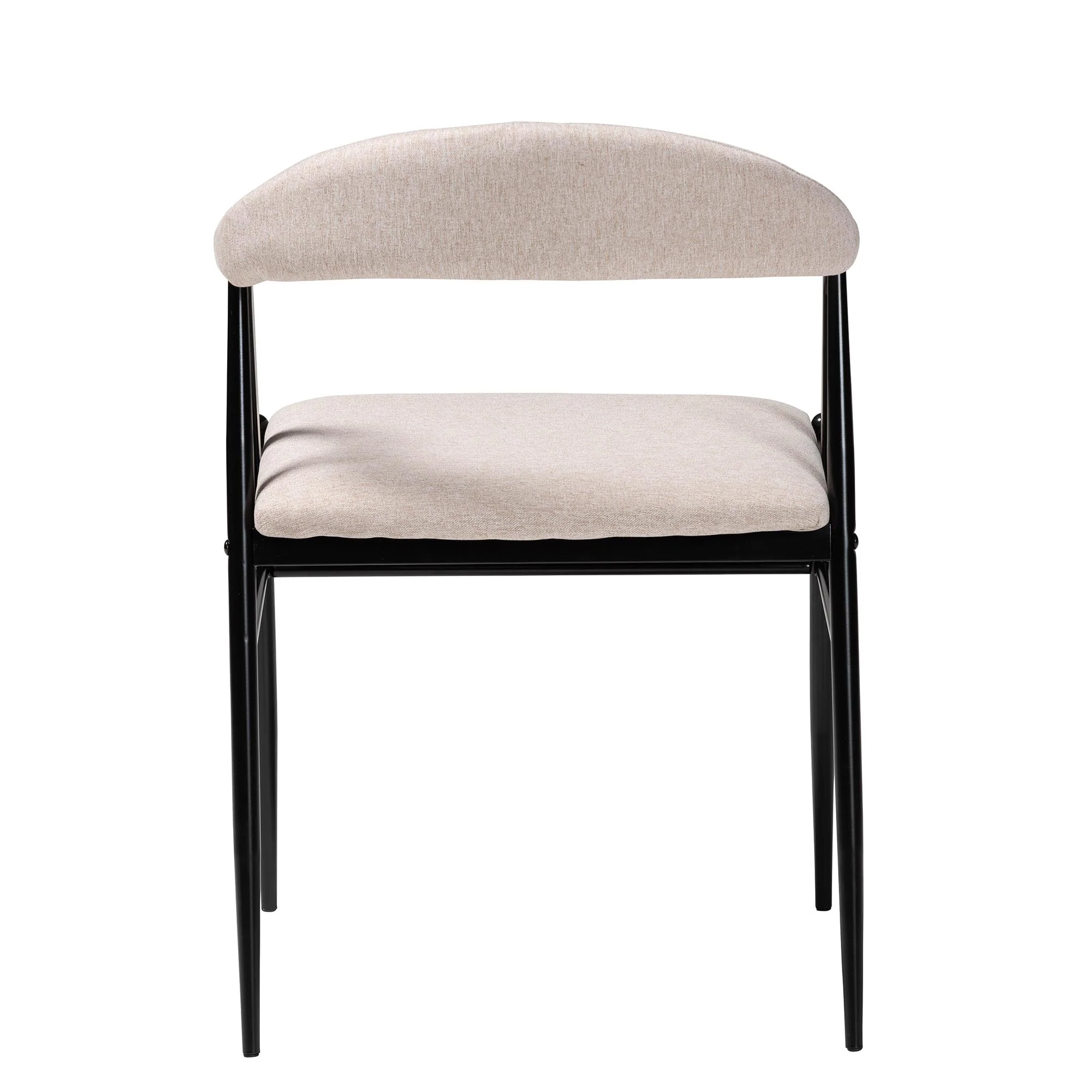 Baxton Studio Orrin Modern Industrial Beige Fabric and Metal Dining Chair - Image 9