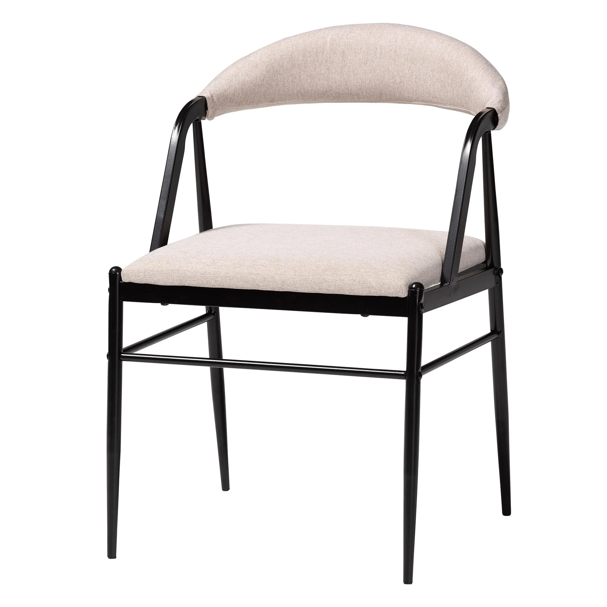 Baxton Studio Orrin Modern Industrial Beige Fabric and Metal Dining Set - Image 5