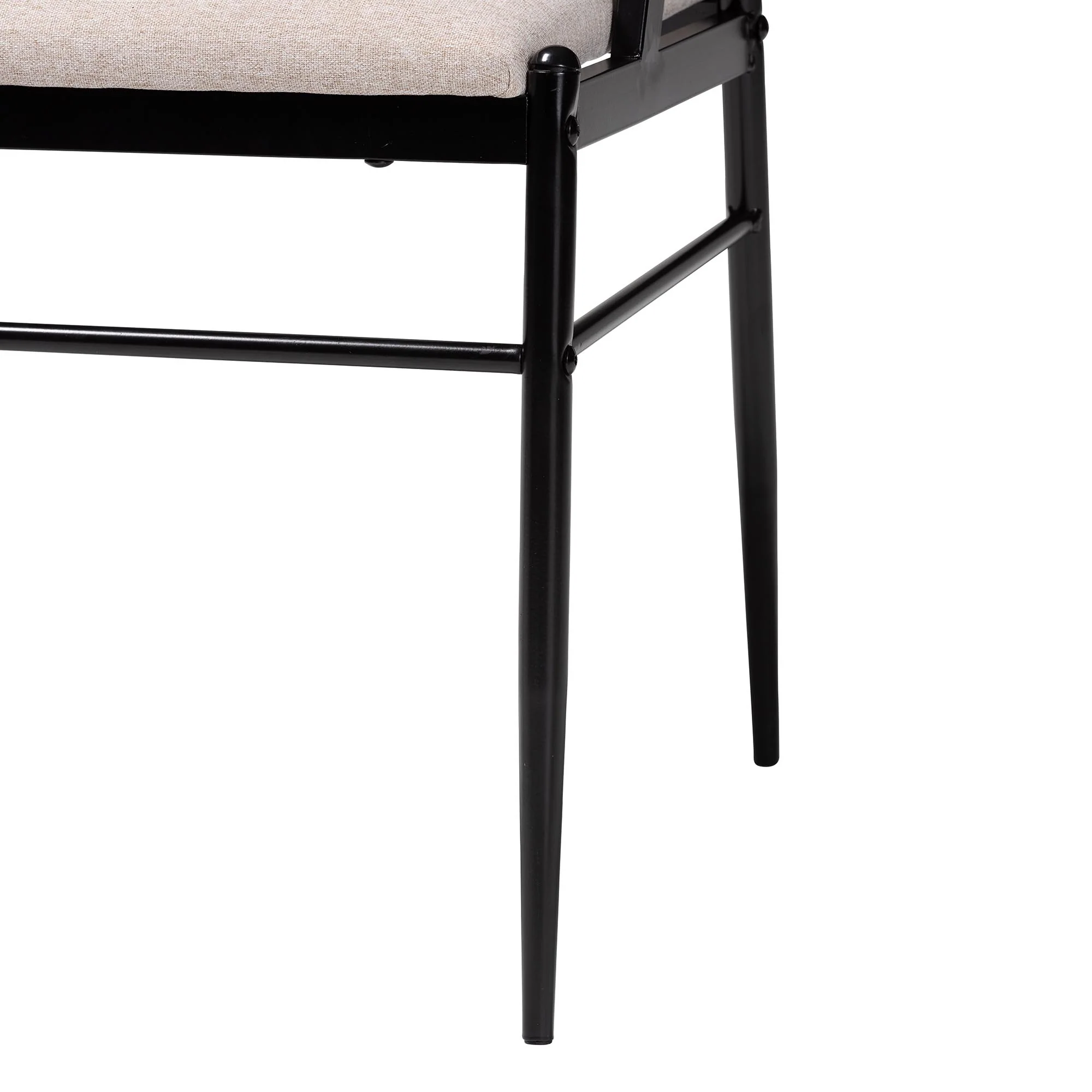 Baxton Studio Orrin Modern Industrial Beige Fabric and Metal Dining Set - Image 9
