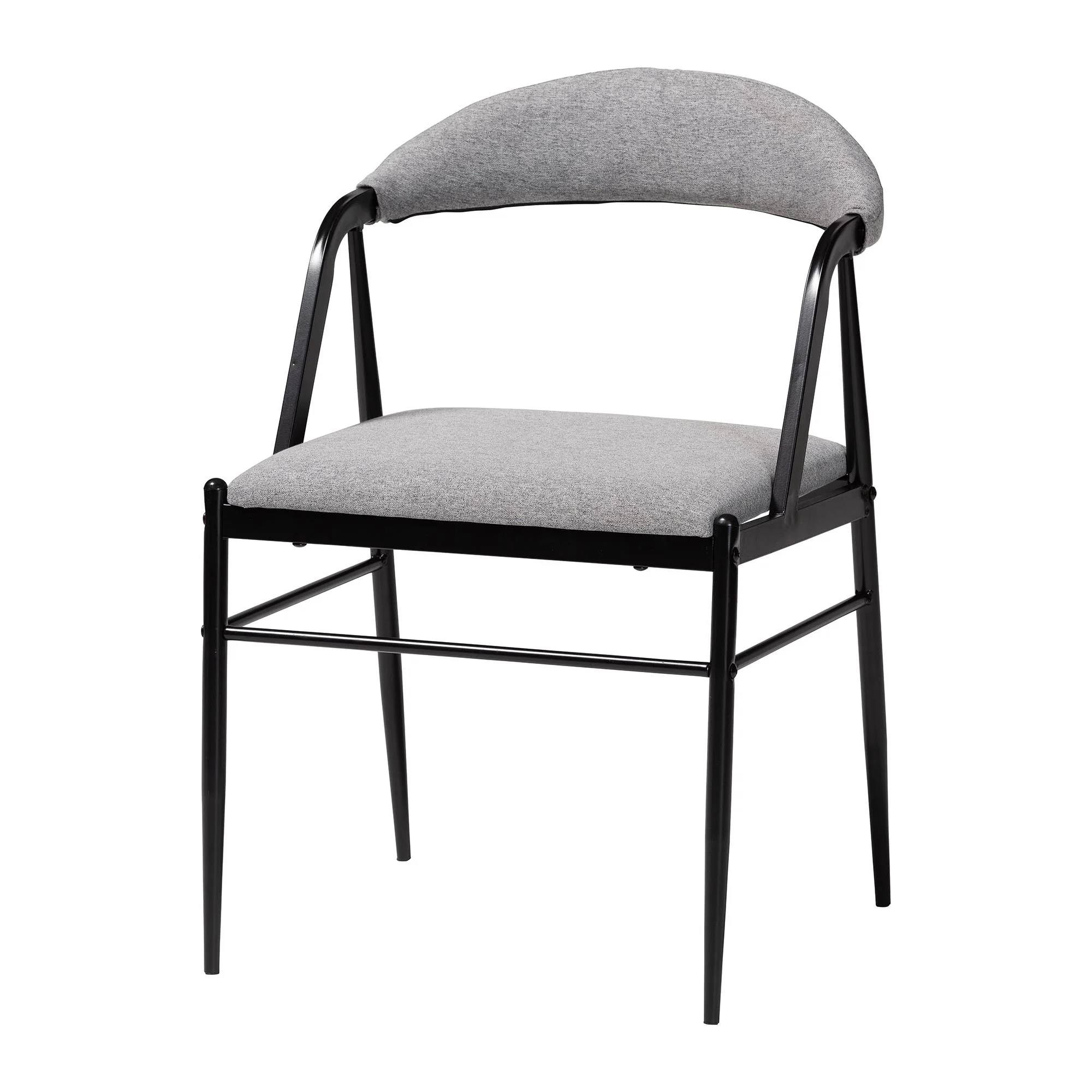Baxton Studio Orrin Modern Industrial Grey Fabric and Metal Dining Set - Image 5