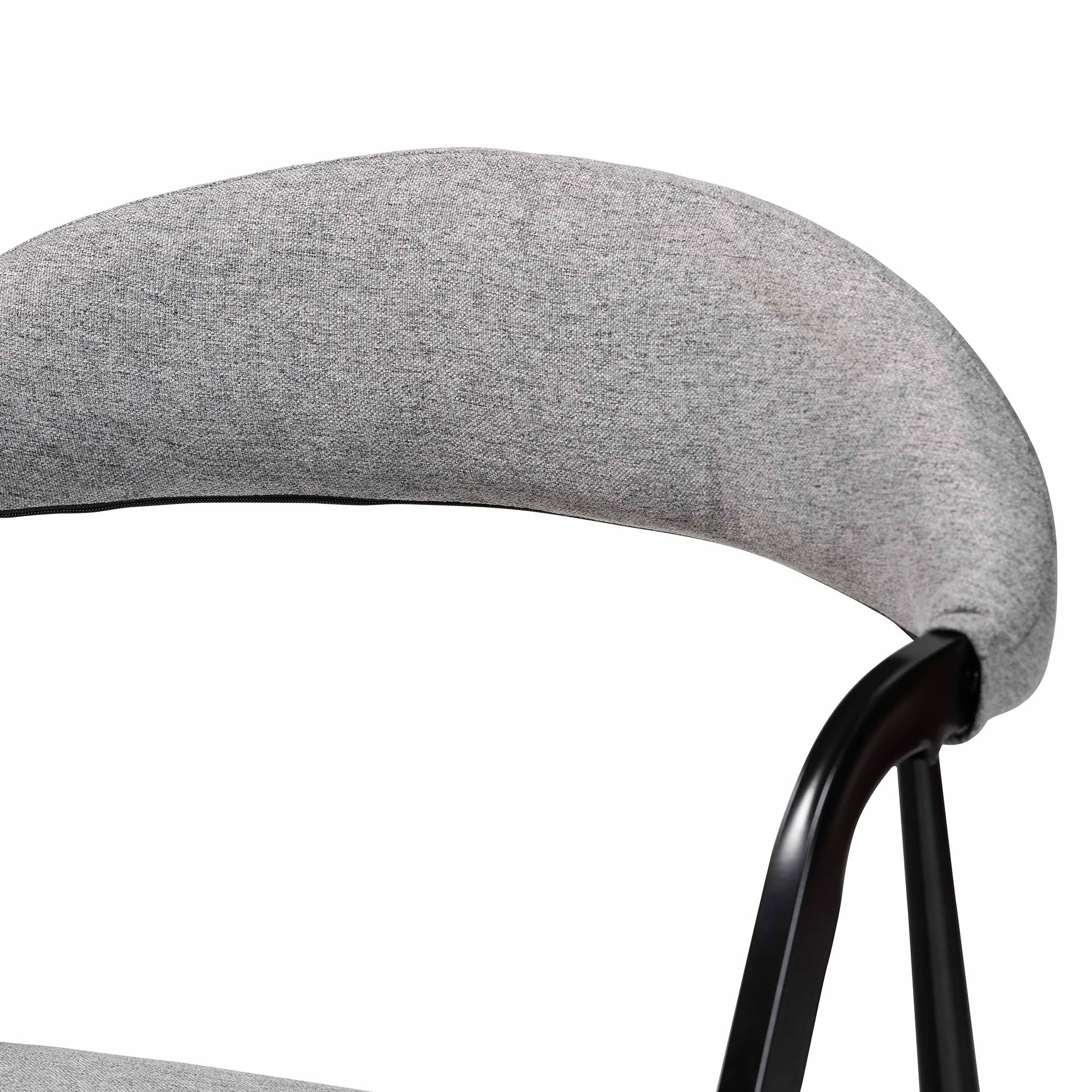 Baxton Studio Orrin Modern Industrial Grey Fabric and Metal Dining Set - Image 8