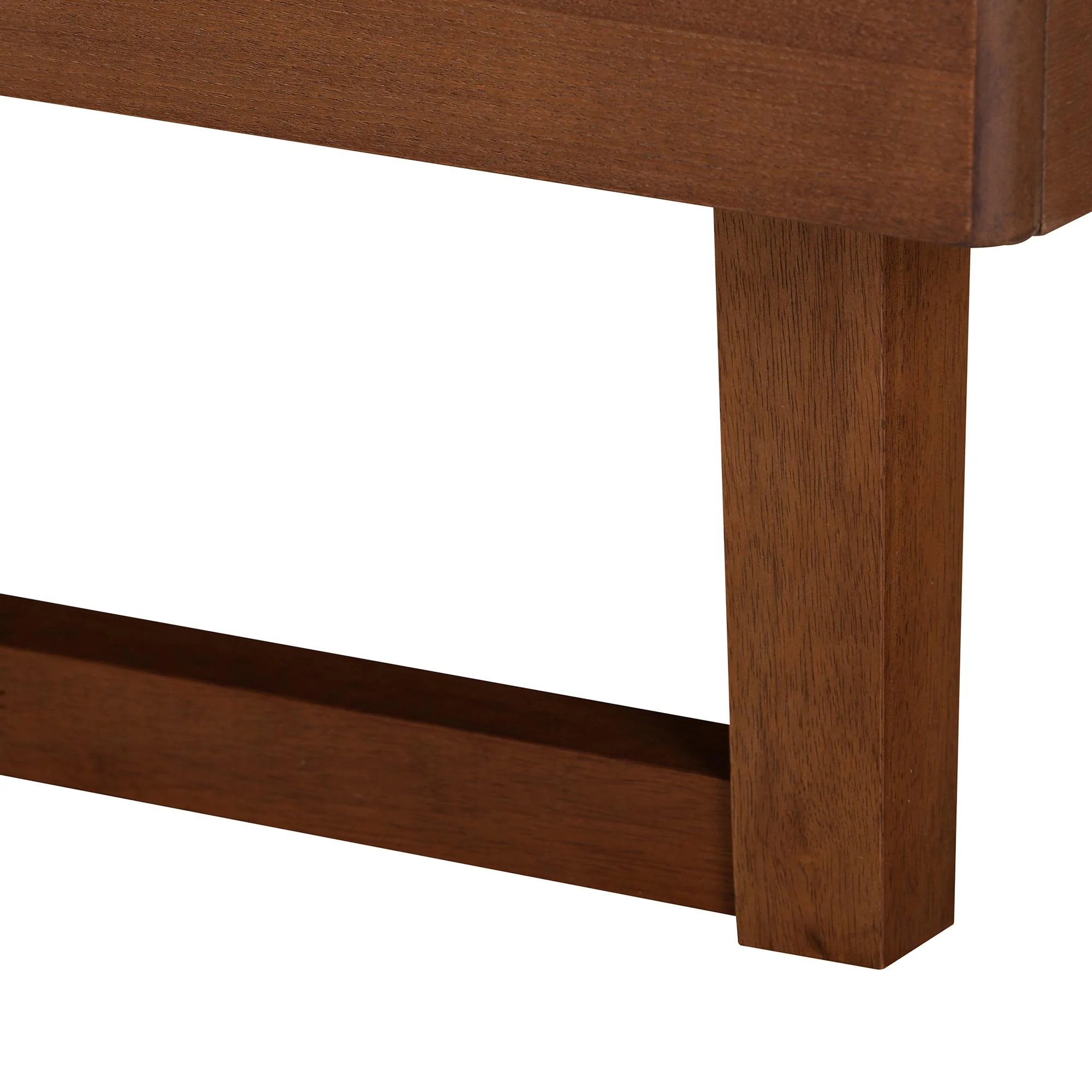 Baxton Studio Padilla Classic and Traditional Grey Fabric and Walnut Brown Finished Wood Queen Size Platform Bed - Image 6