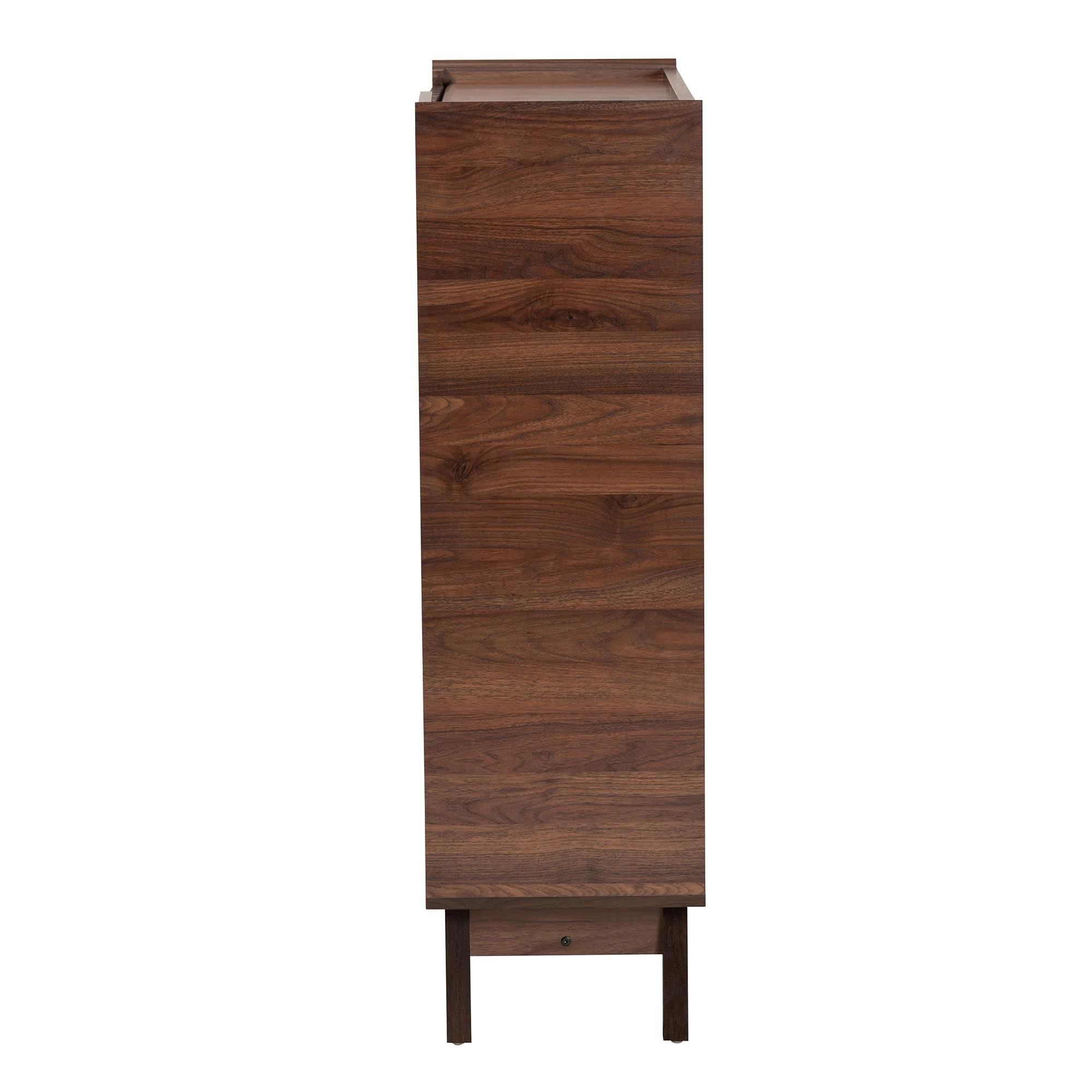 Baxton Studio Paricia Mid-Century Modern Walnut Brown Finished Wood Shoe Cabinet - Image 5